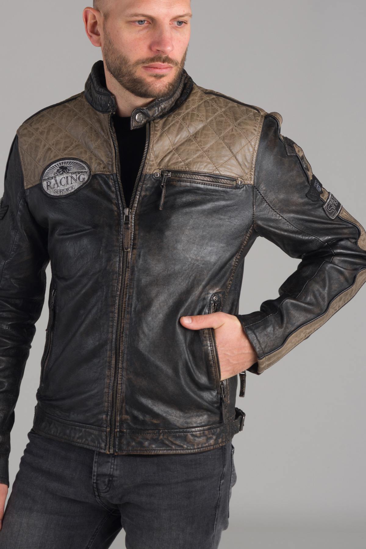 Distressed biker jacket - Image n°1