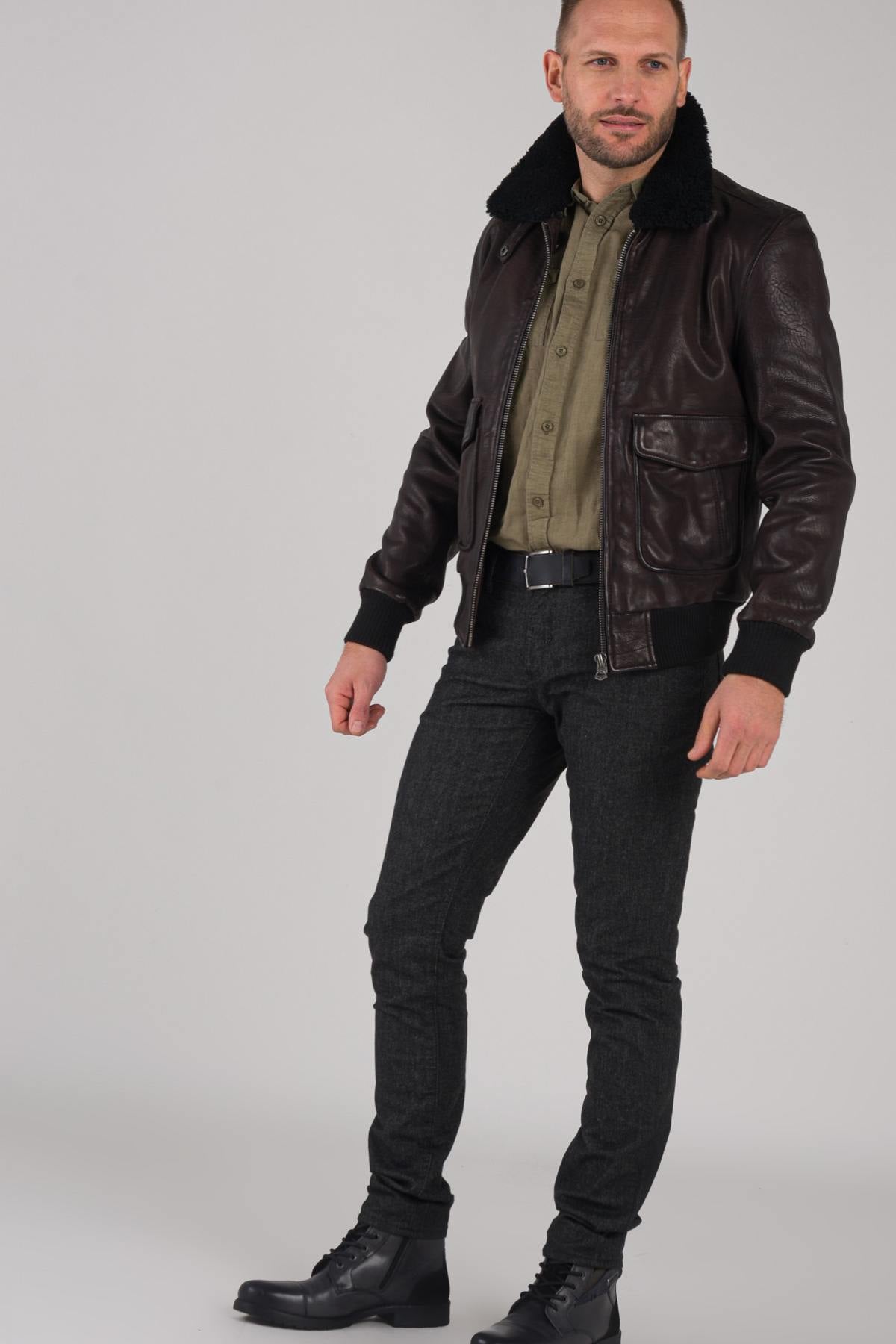 Brown pilot jacket - Image n°2