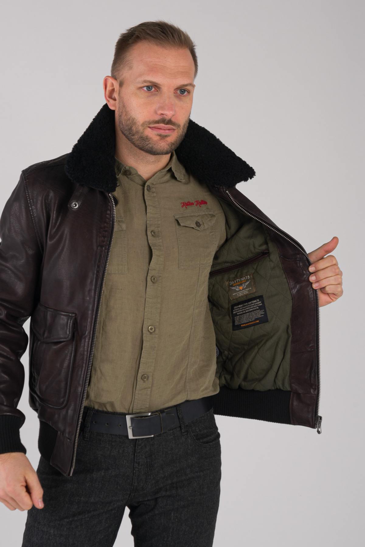 Brown pilot jacket - Image n°5