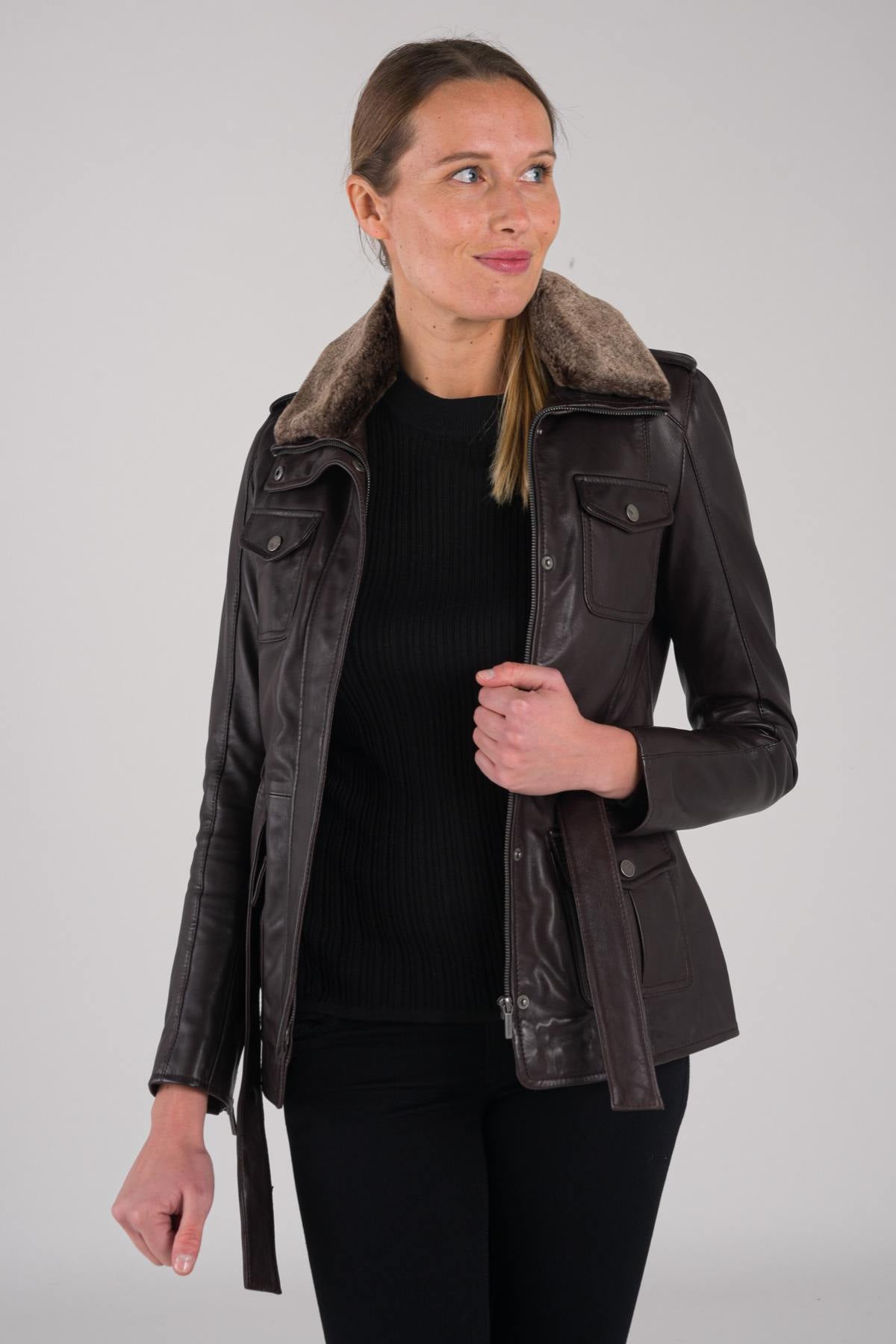 Brown women's safari jacket - Image n°4