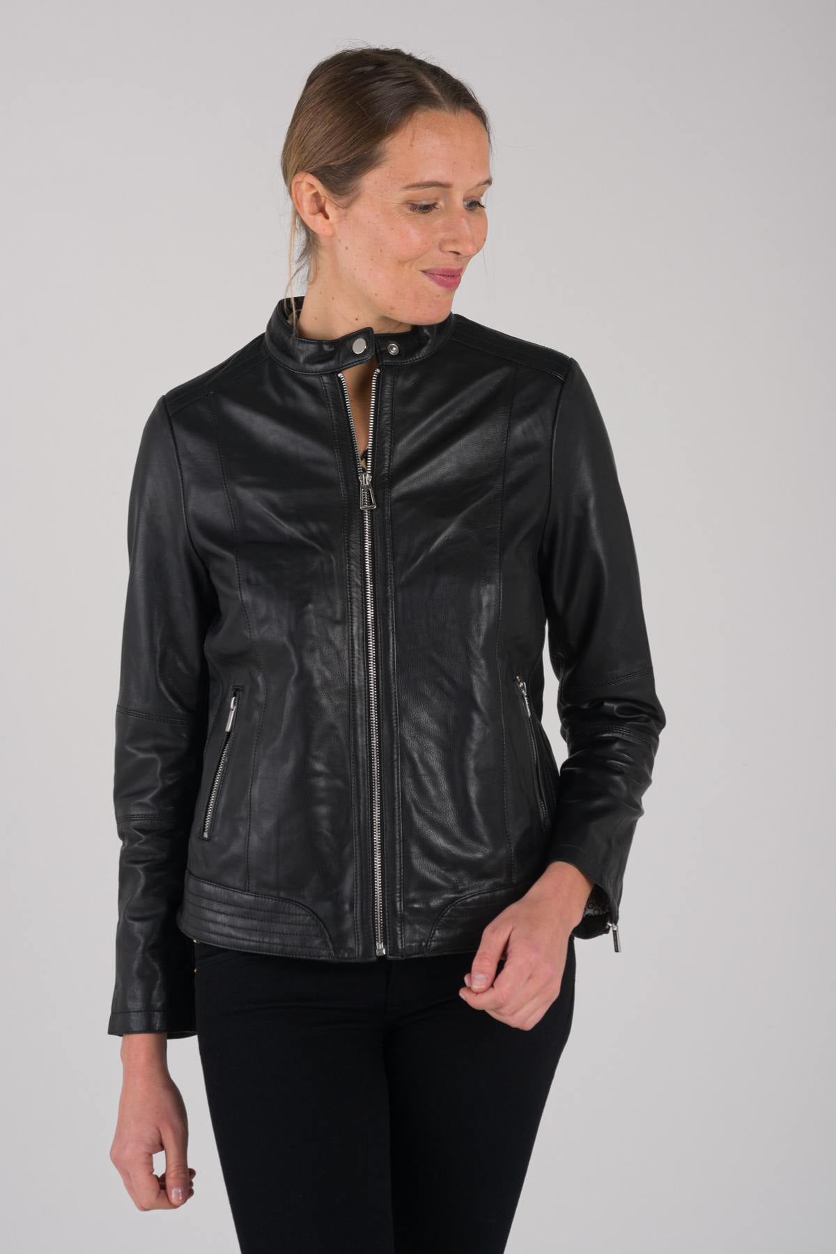 Classic black leather jacket - Image n°2