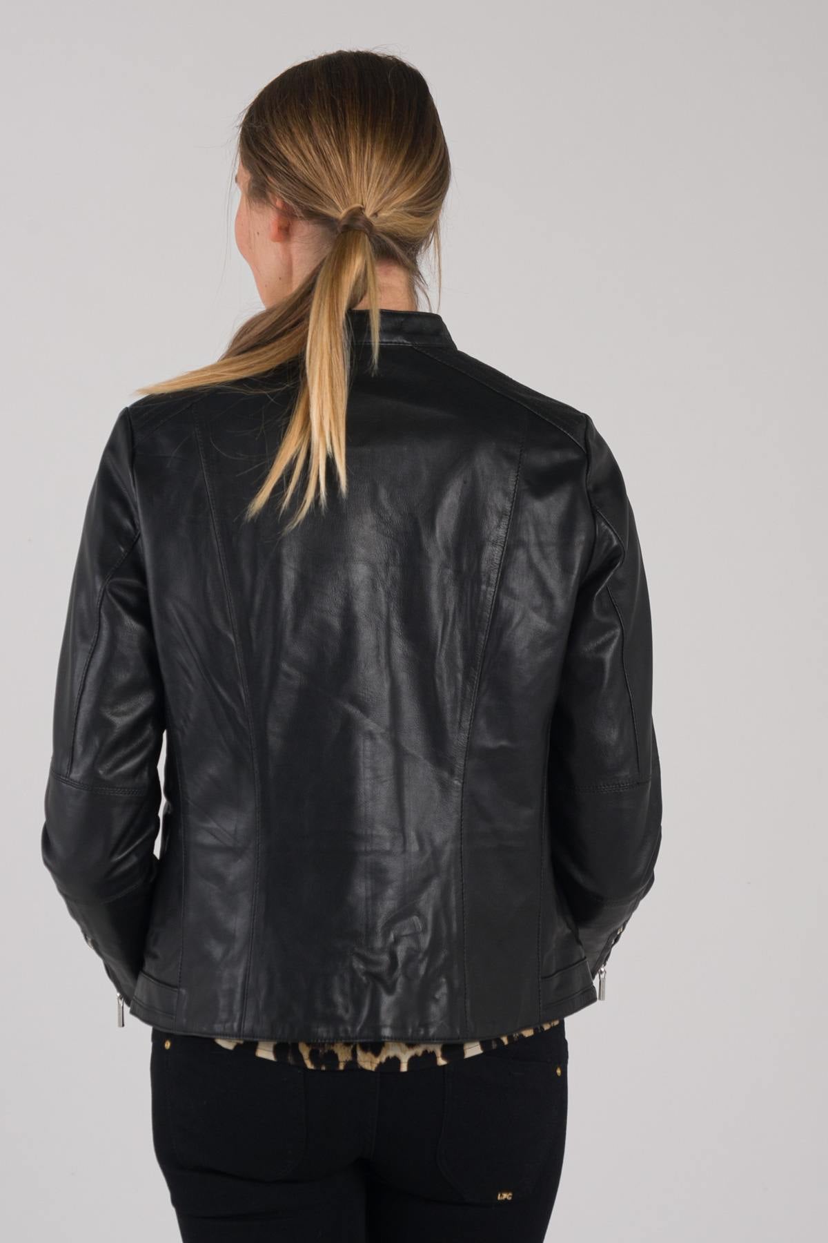 Classic black leather jacket - Image n°3