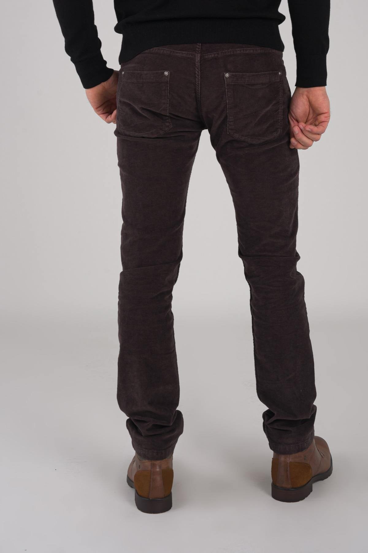 Gray brown velvet jeans - Image n°4