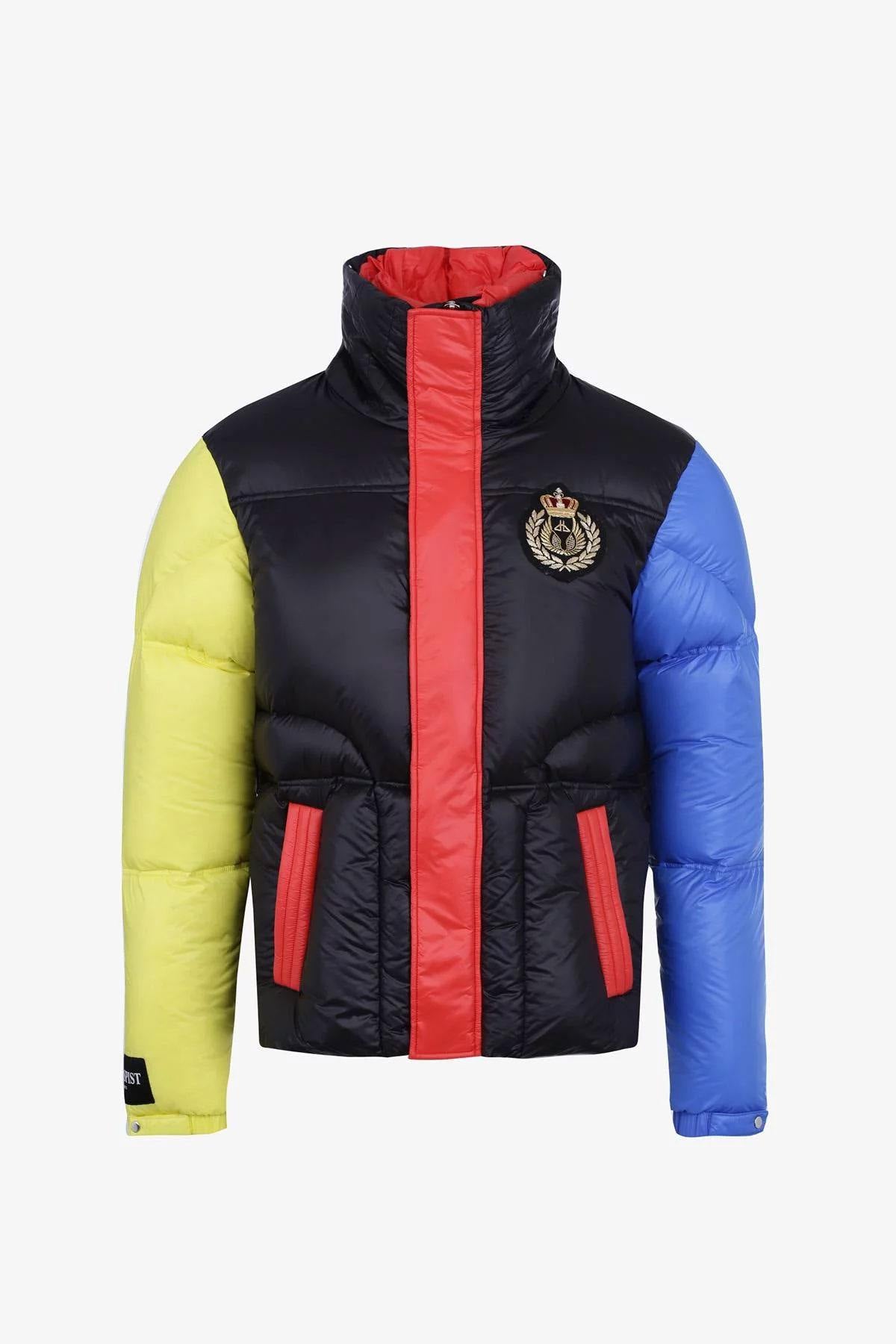 Black blue red and yellow nylon jacket - Image n°9