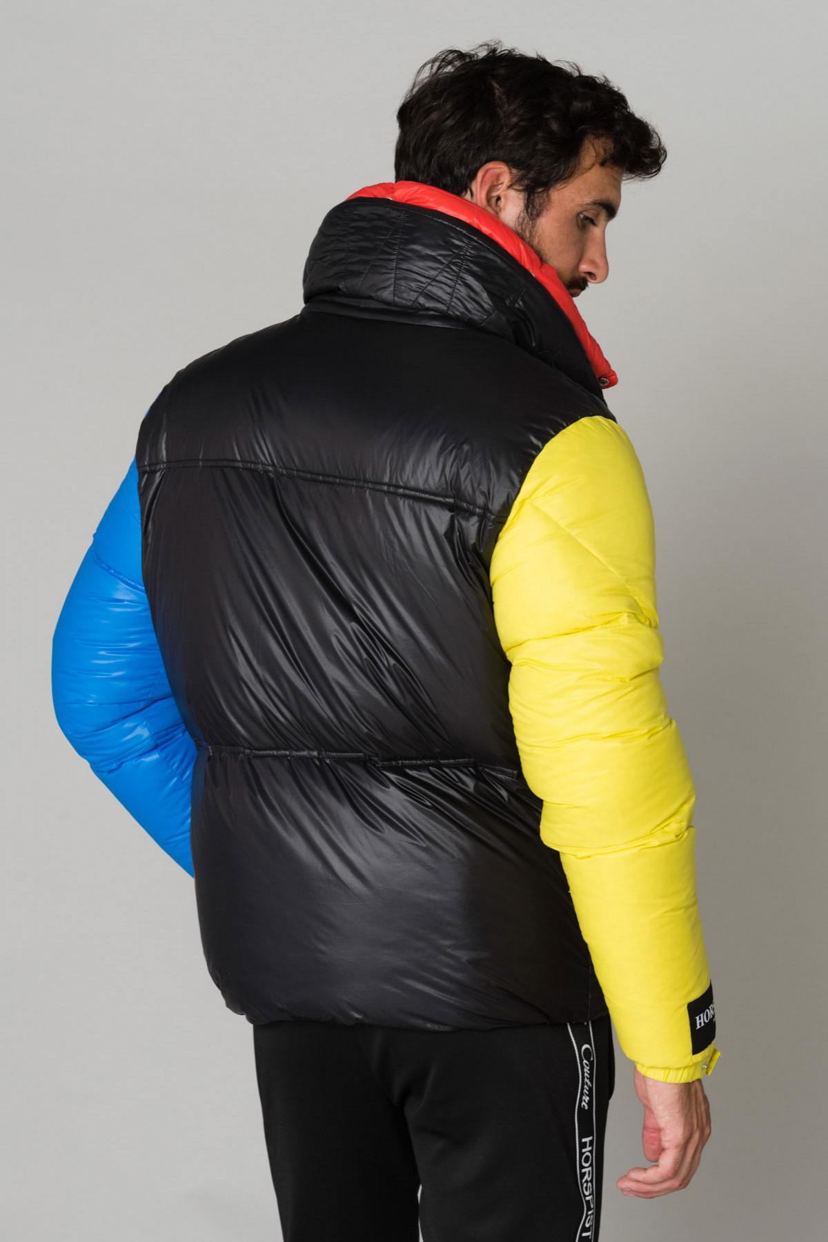 Black blue red and yellow nylon jacket - Image n°6