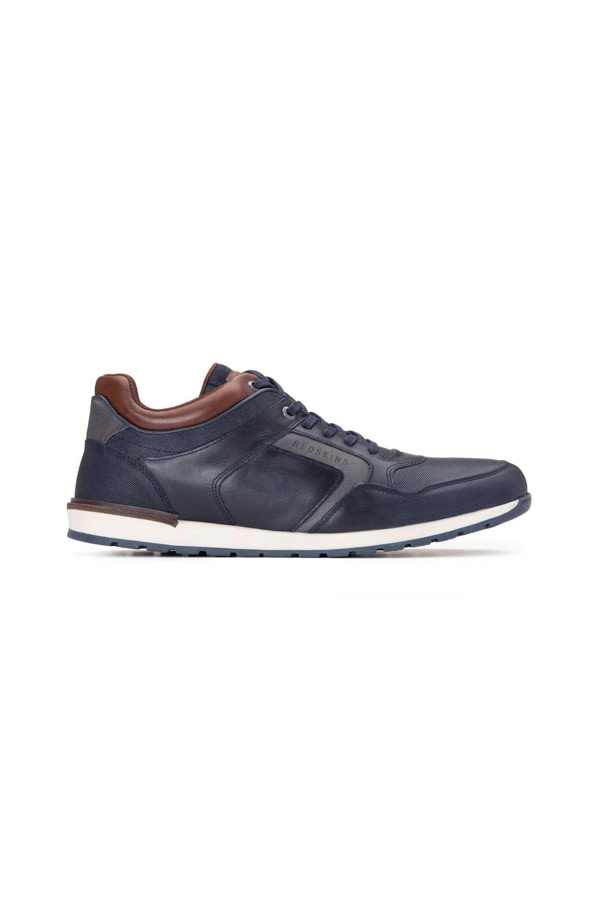 Navy leather sneakers - Image n°2