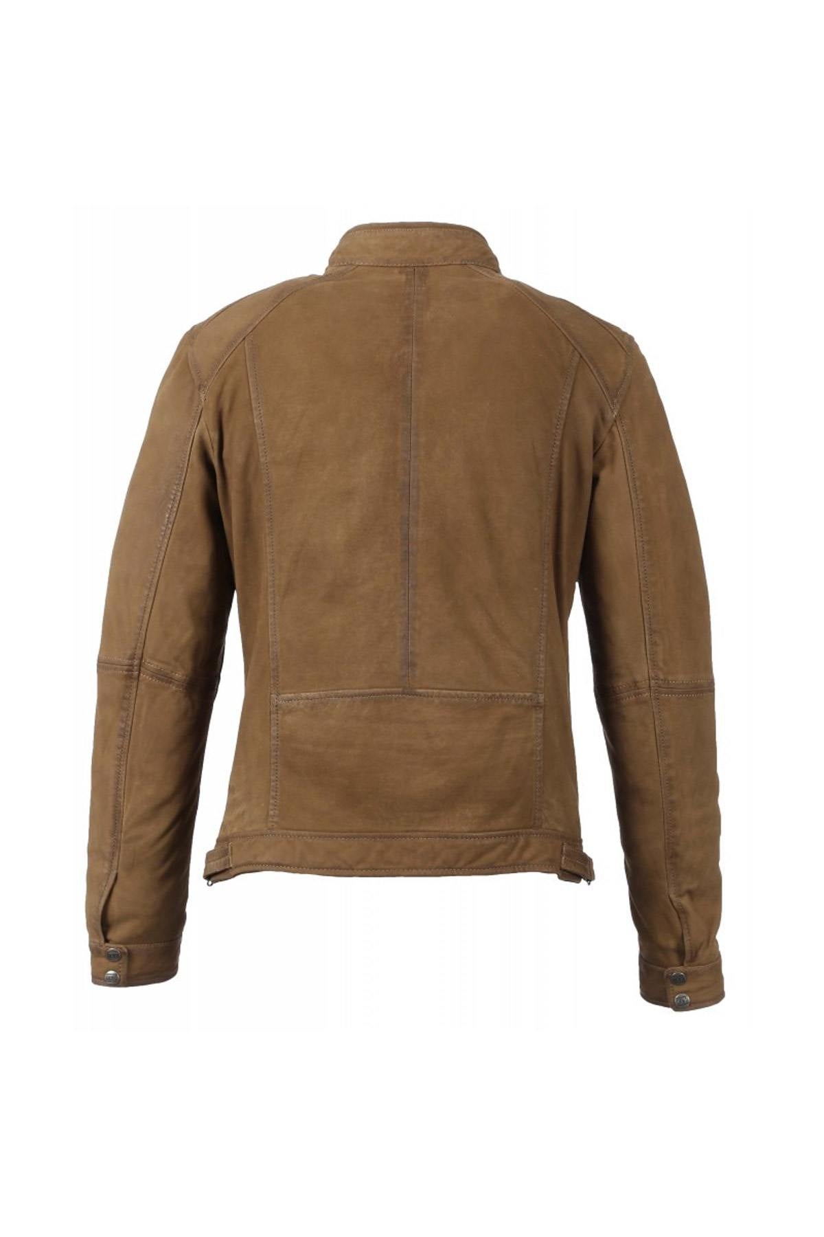 Coffee-colored nubuck leather jacket - Image n°10