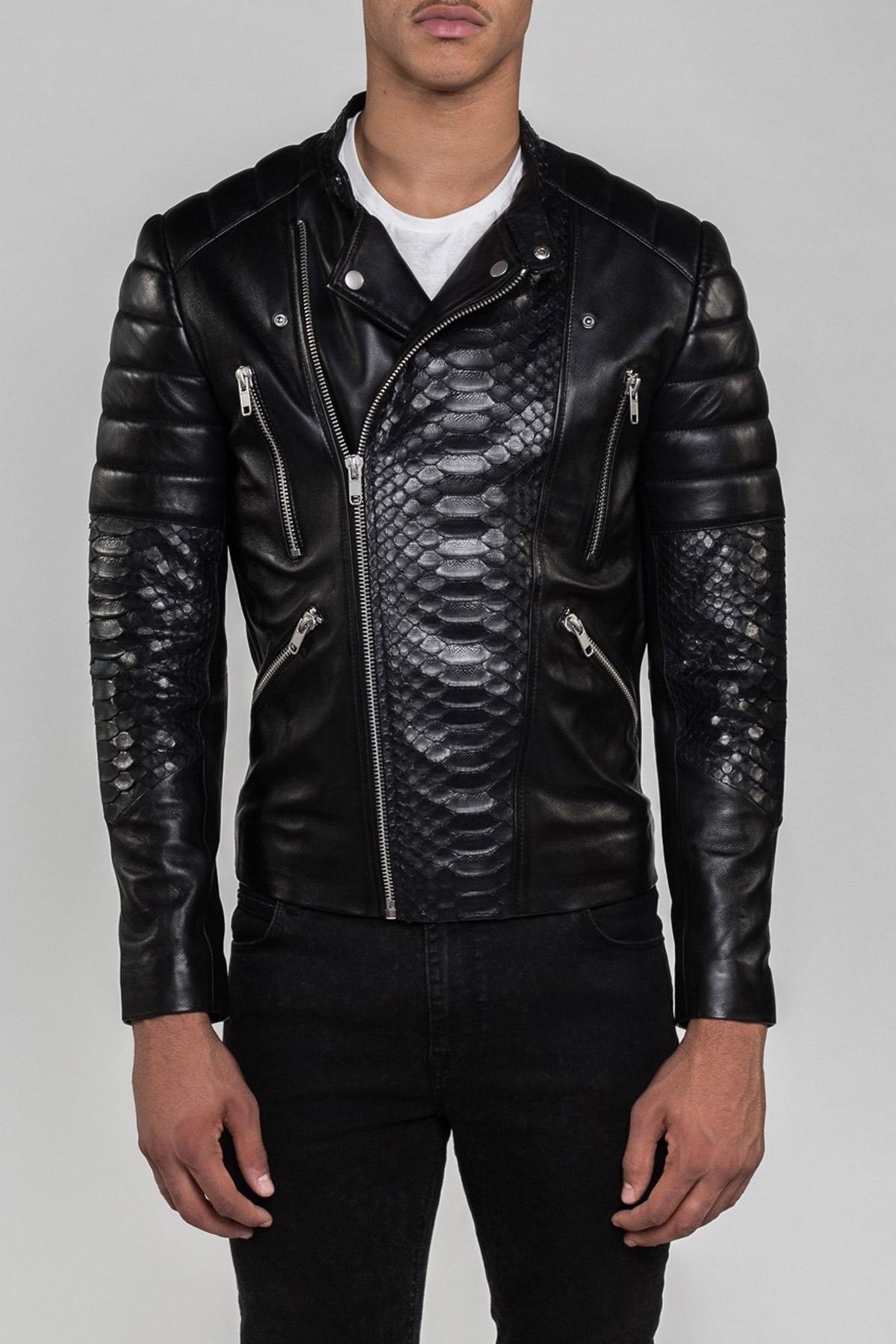 Black python leather perfecto - Image n°3