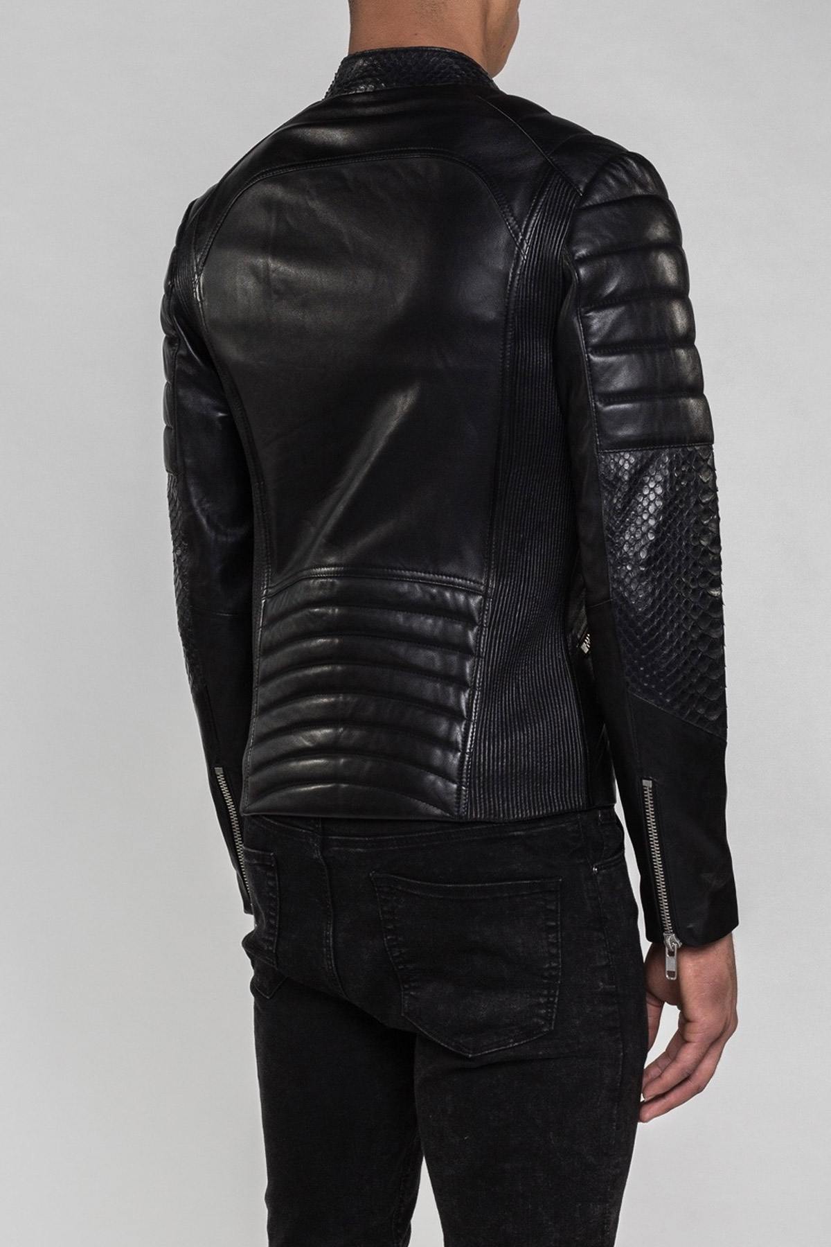 Black python leather perfecto - Image n°6