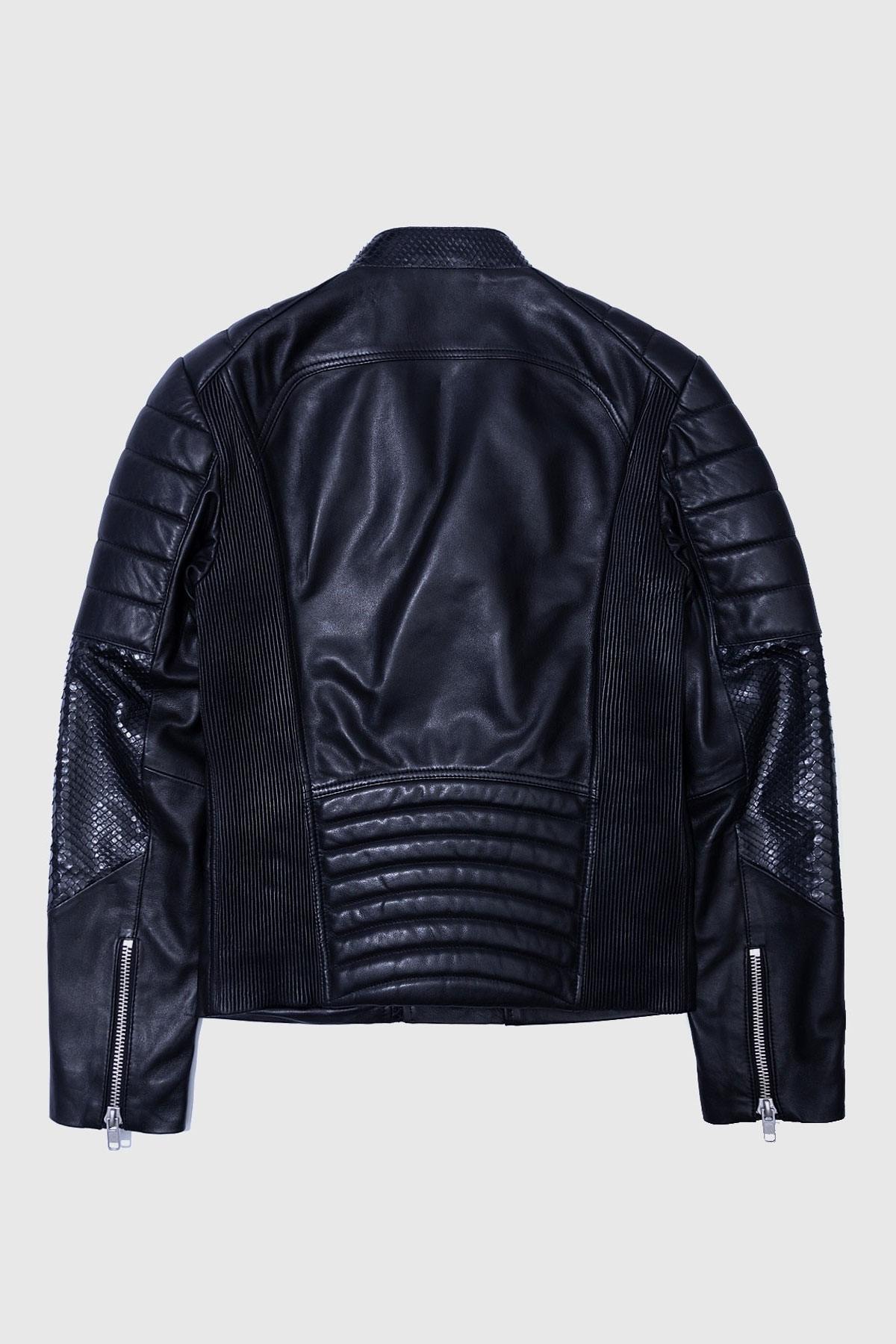 Black python leather perfecto - Image n°7