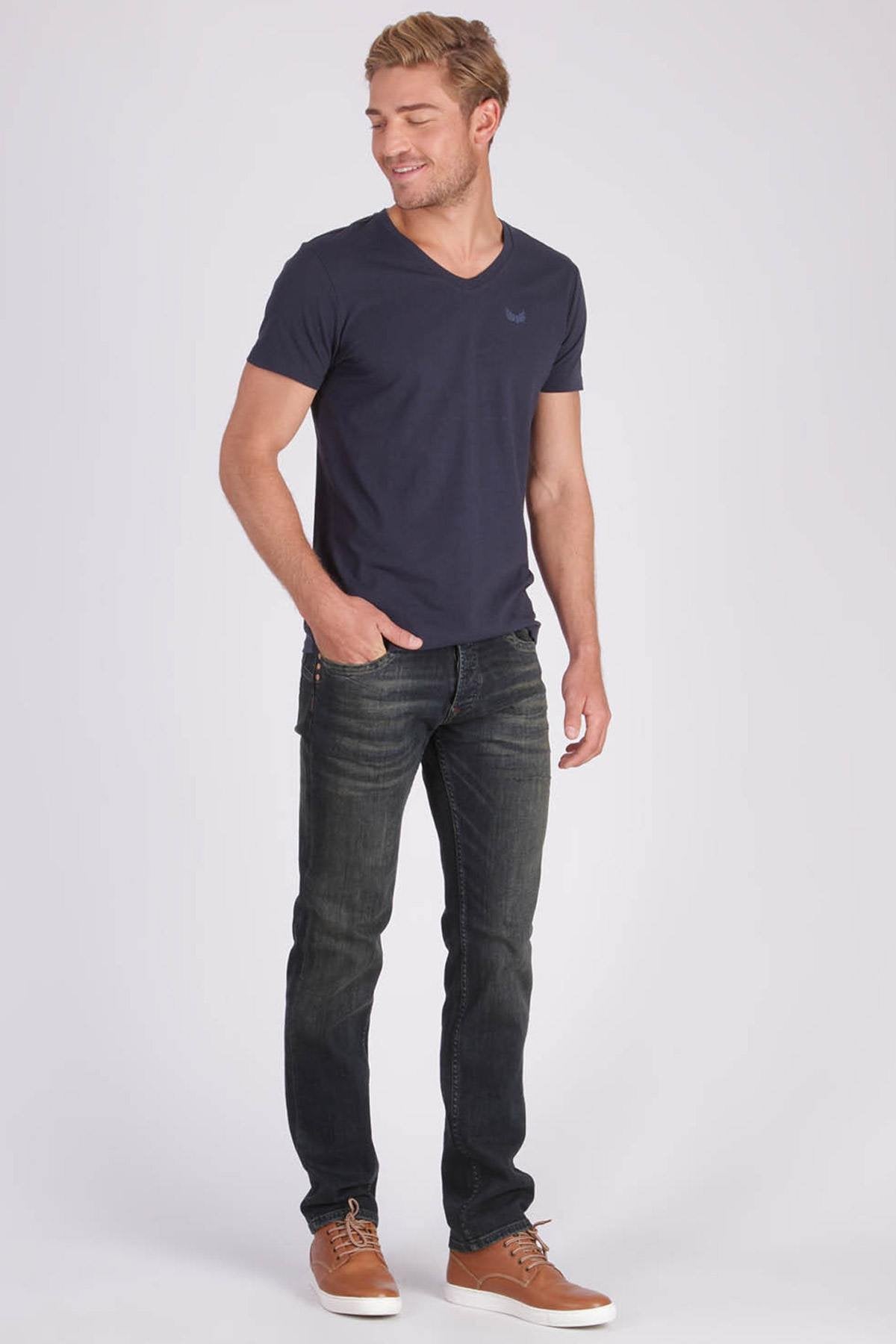 Washed straight jeans for men - Image n°2