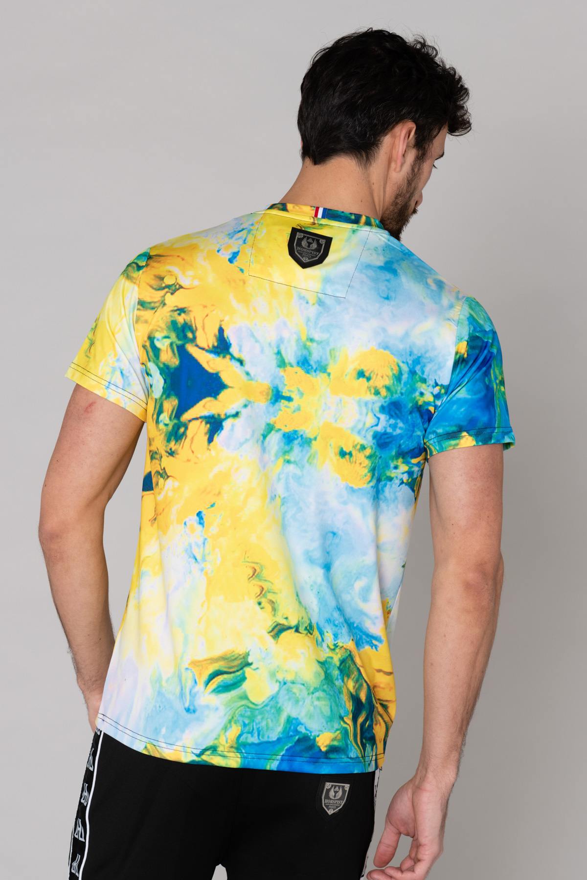 Multicolored blue and yellow t-shirt - Image n°3