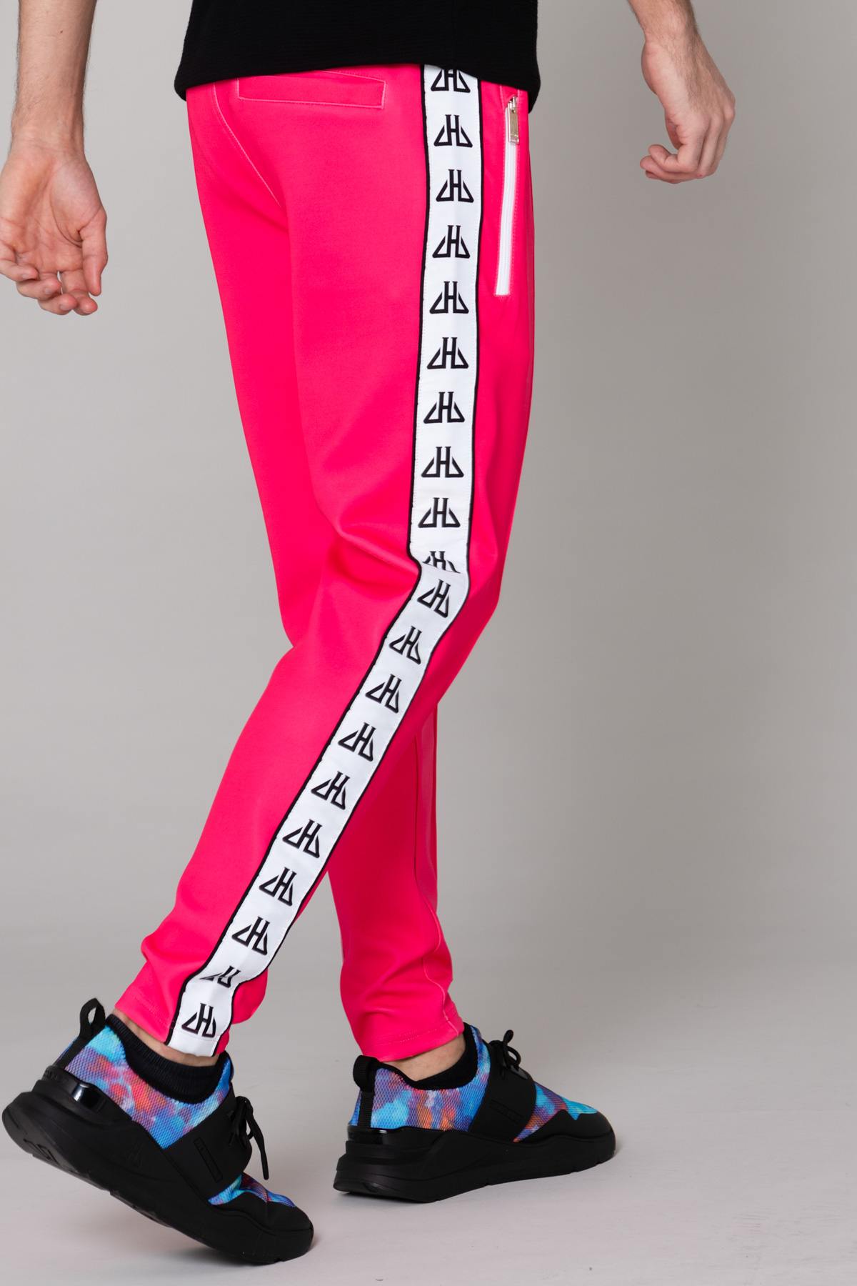 Pink track pants with piping - Image n°2