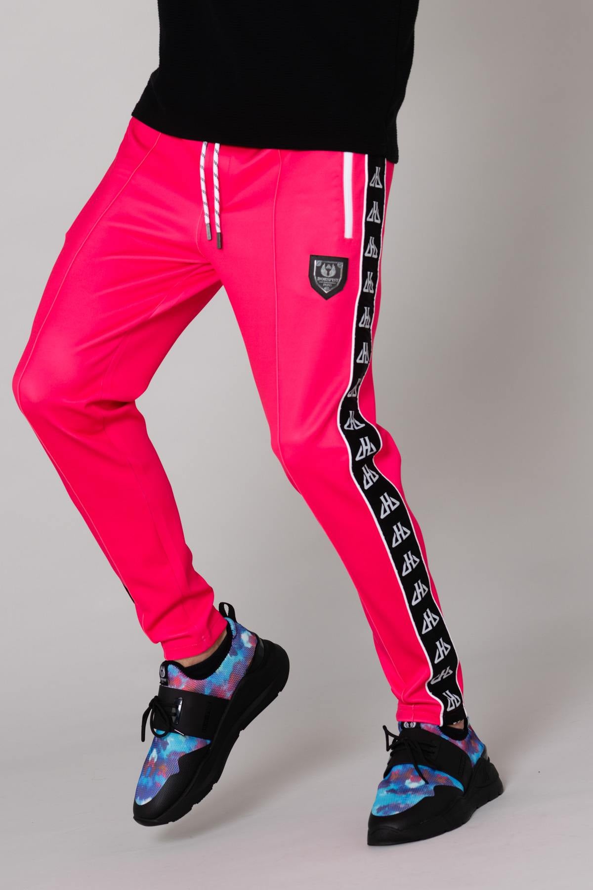 Pink track pants with piping - Image n°1