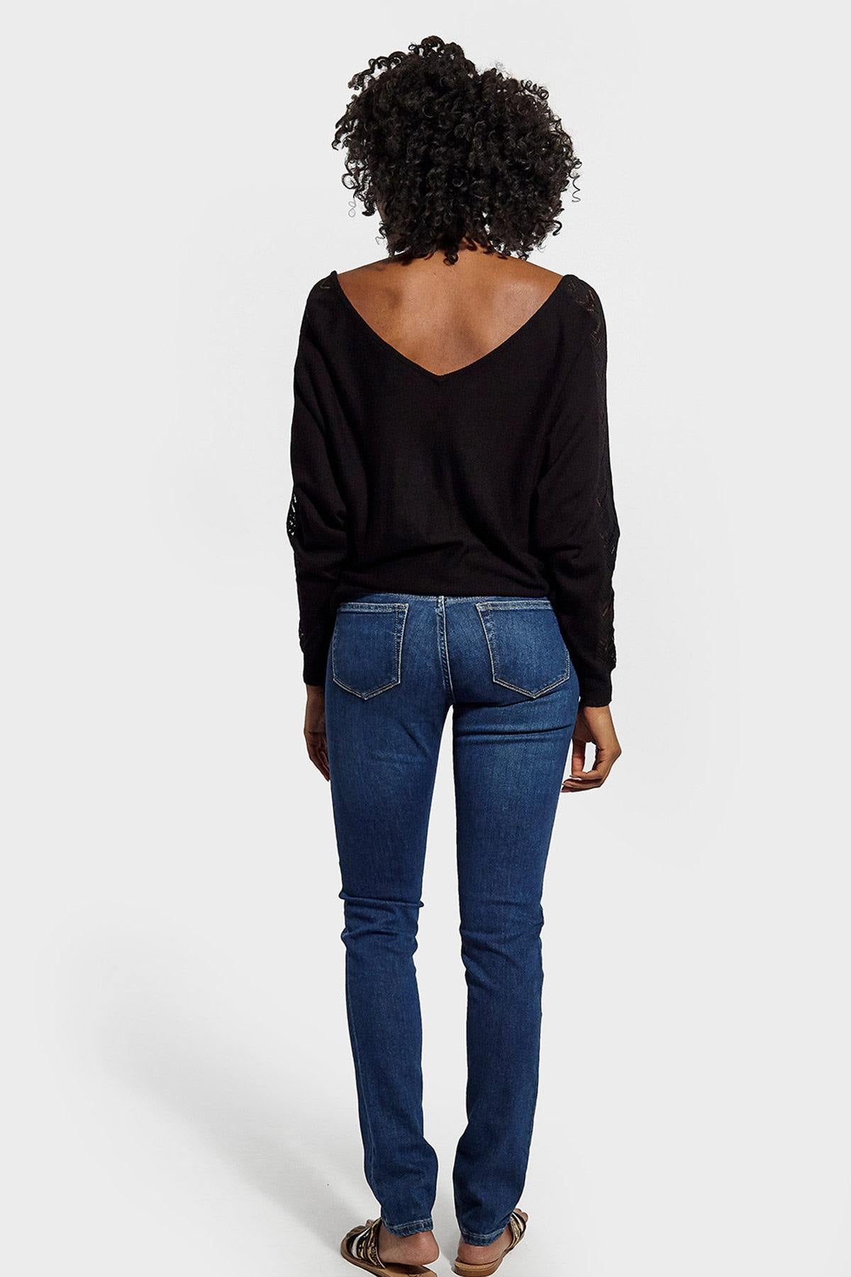 Women's blue slim fit jeans - Image n°5