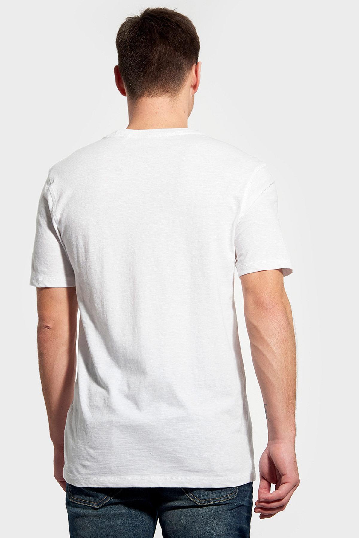 Men's white round-neck t-shirt - Image n°3