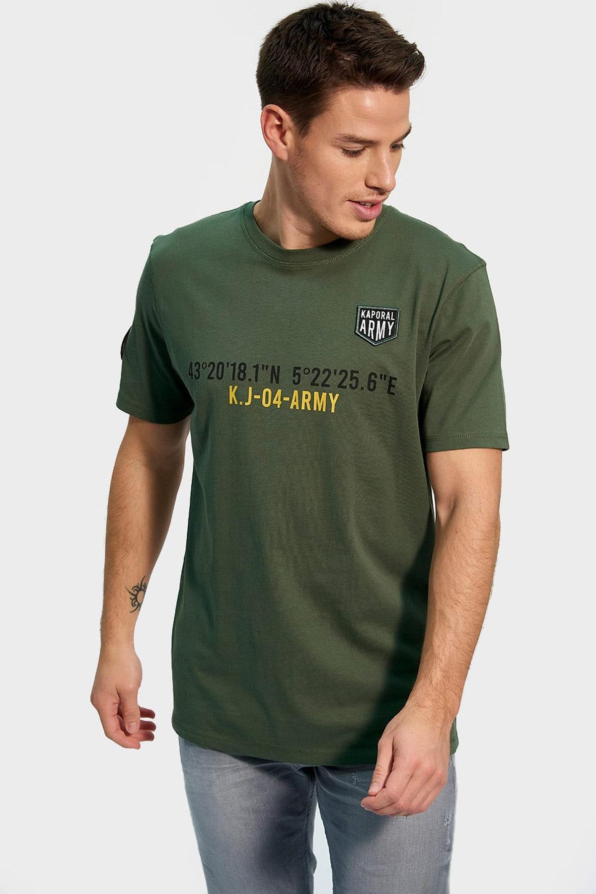 Green printed t-shirt for men - Image n°1