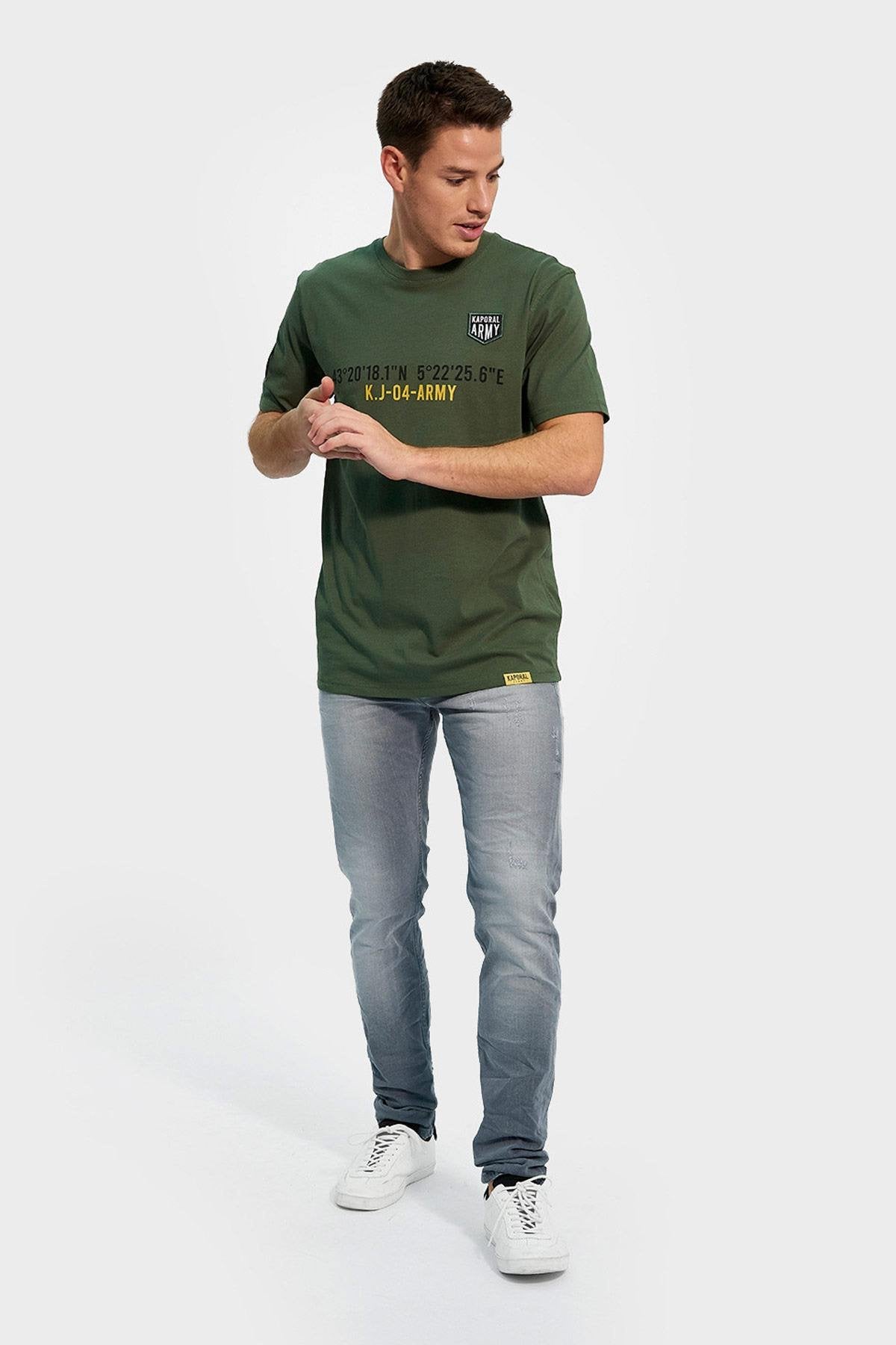 Green printed t-shirt for men - Image n°3