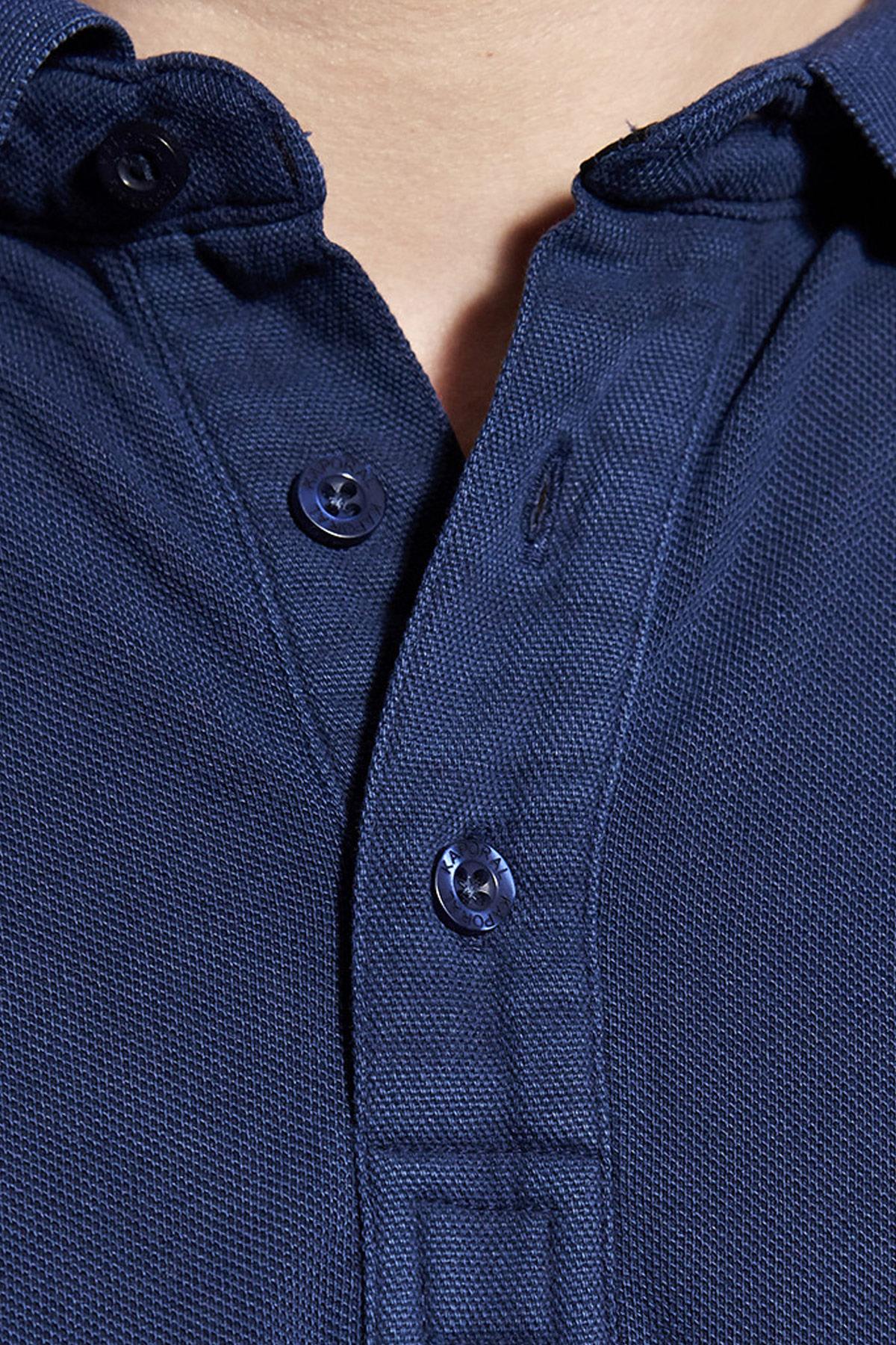 Men's navy blue polo shirt - Image n°5