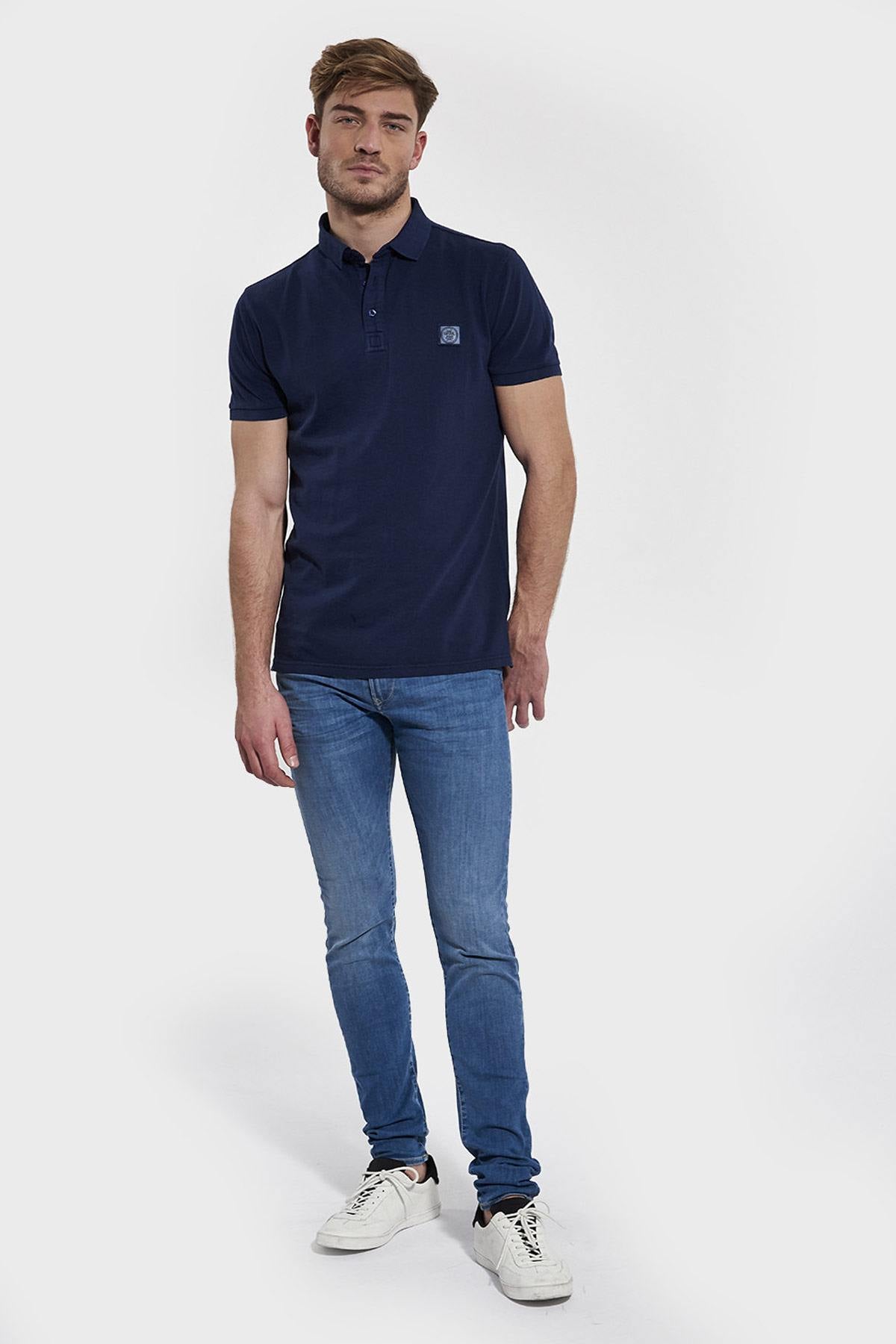 Men's navy blue polo shirt - Image n°2