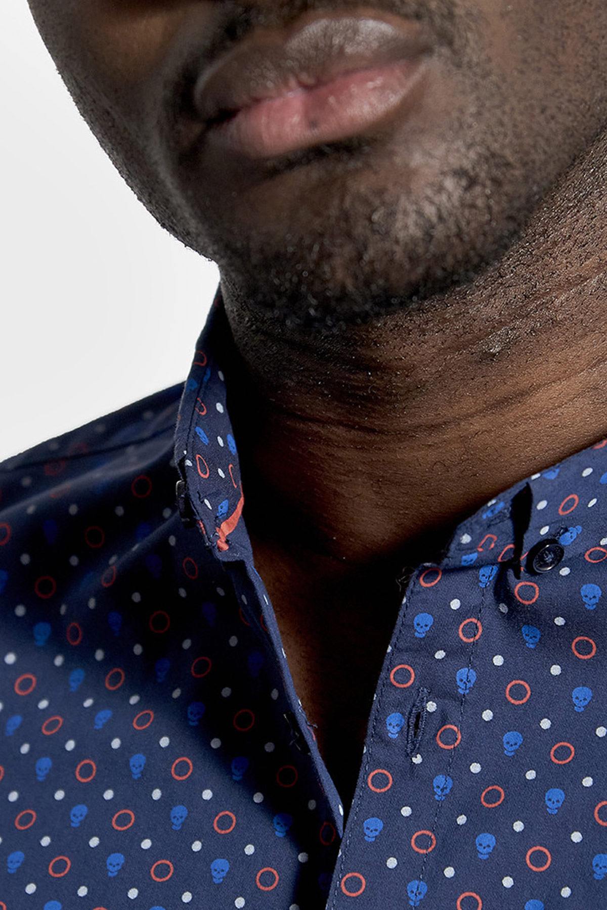 Blue skull print shirt - Image n°4