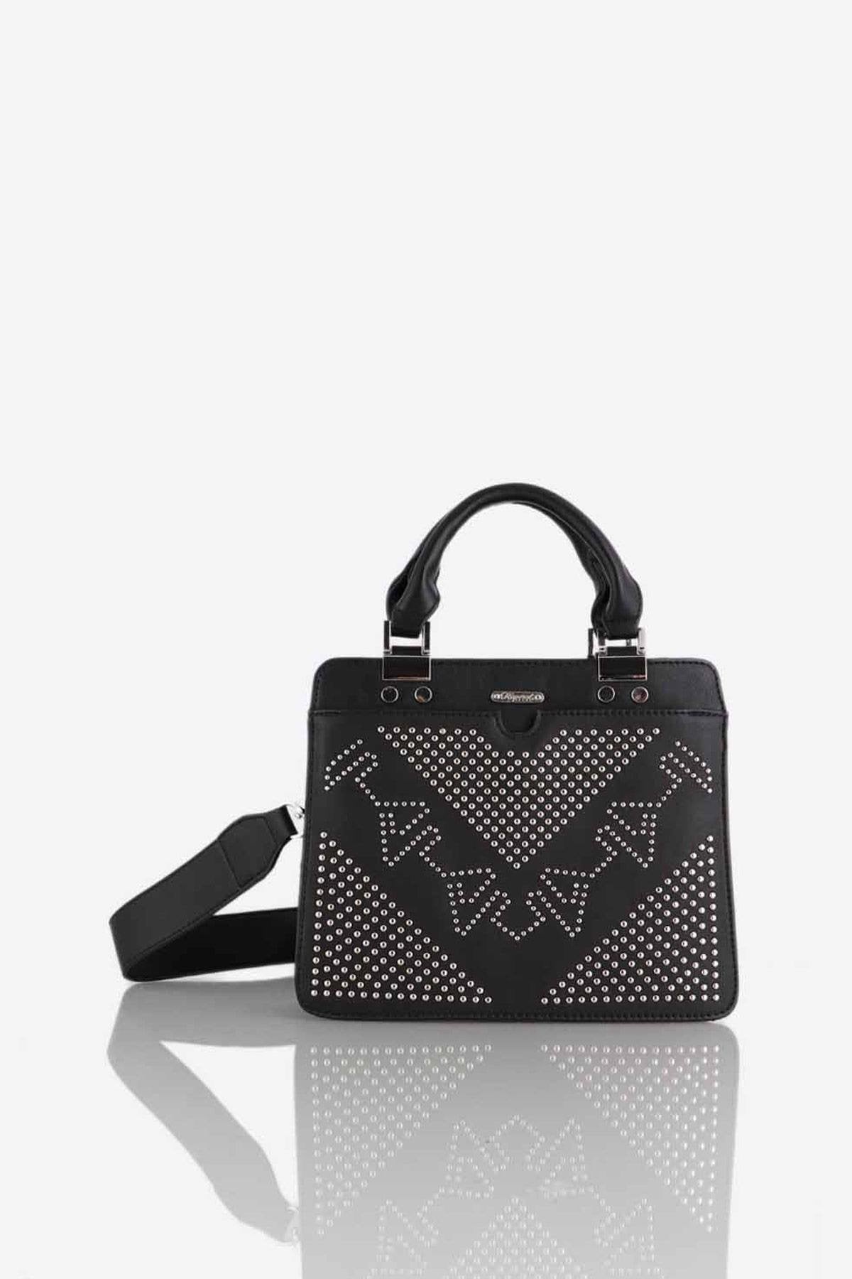 Black handbag with handles - Image n°1