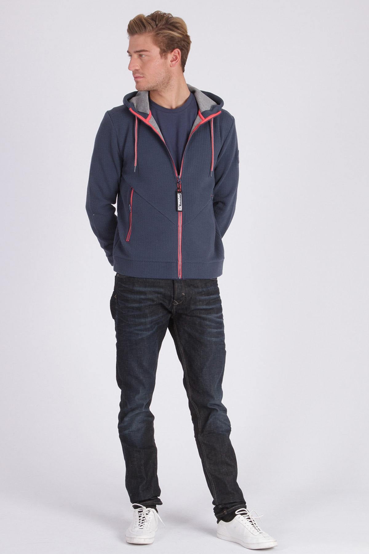 Men's blue sportswear jacket - Image n°2