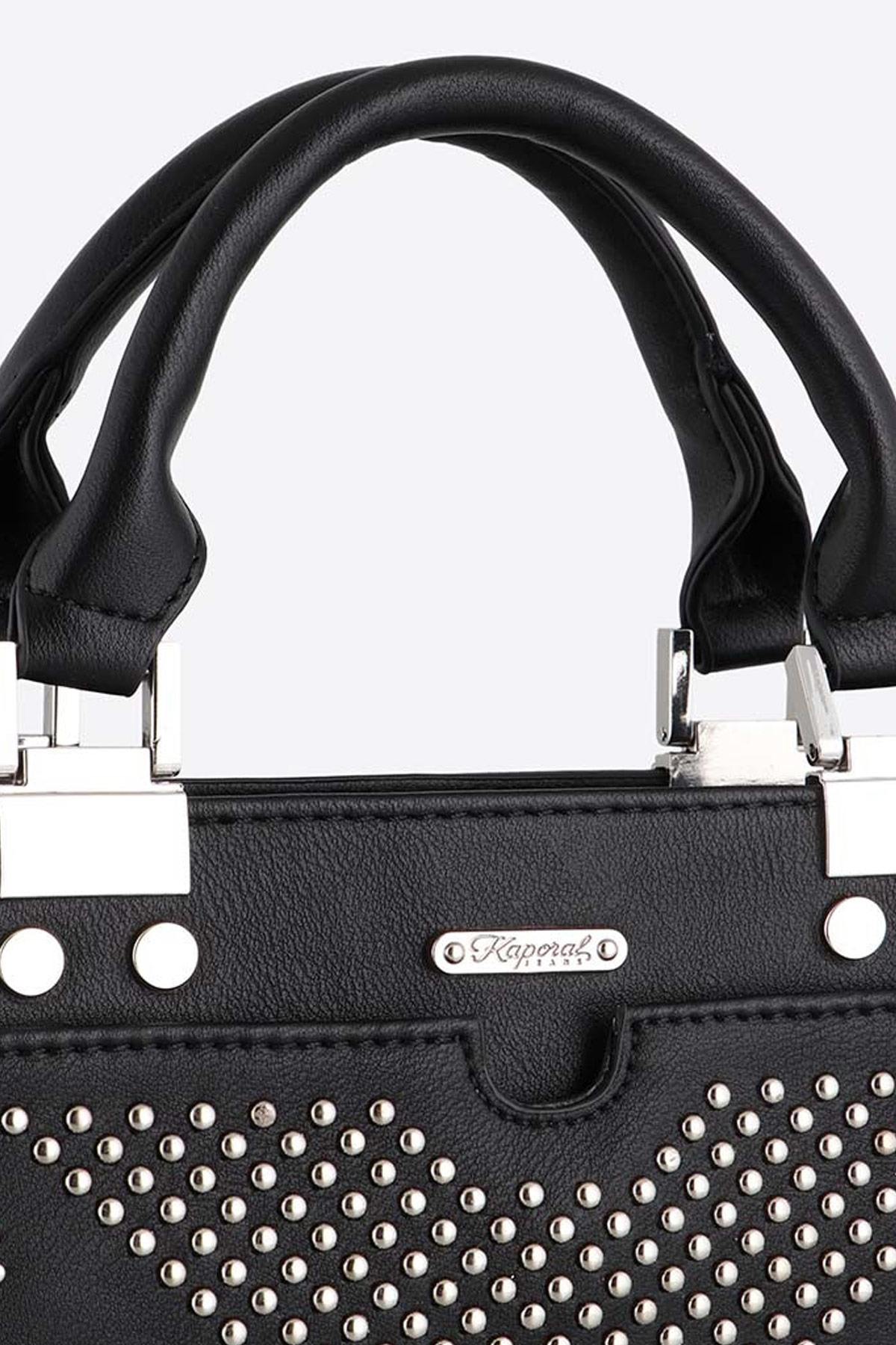 Black handbag with handles - Image n°5