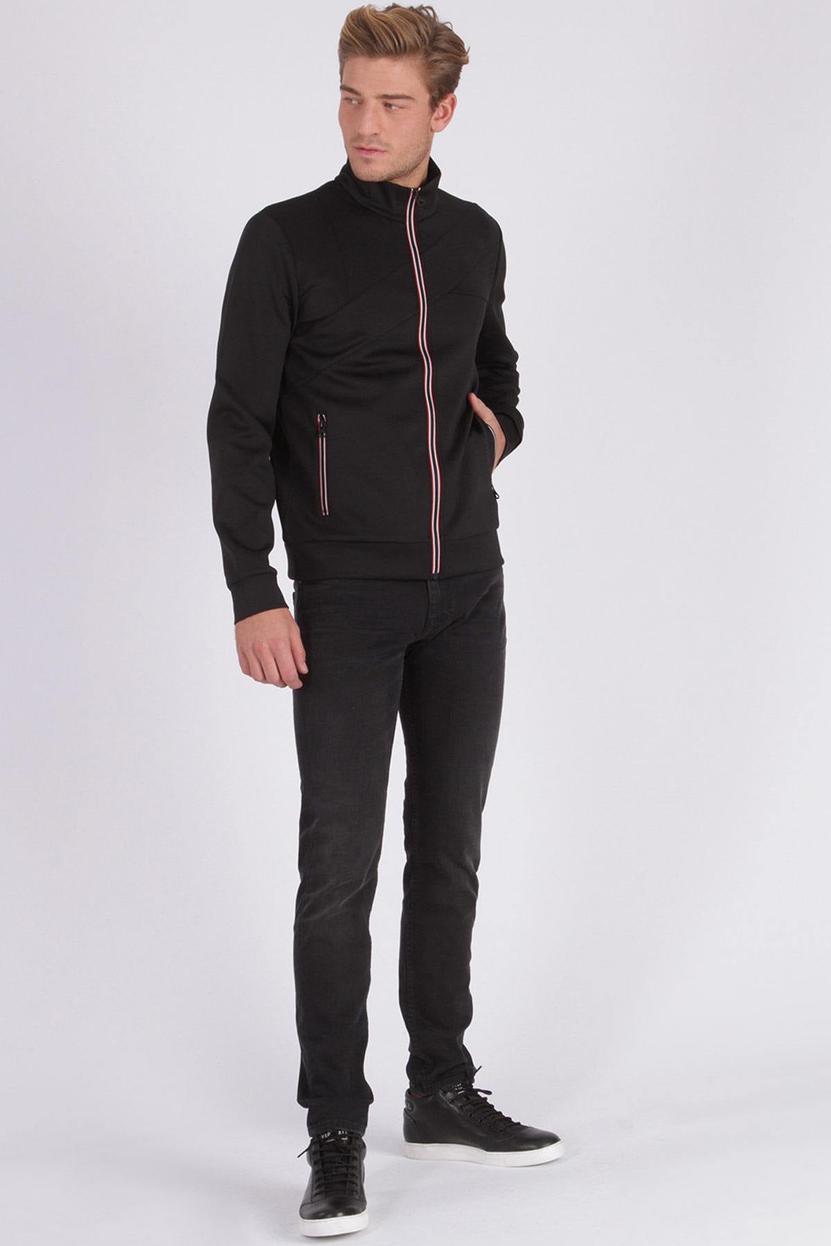 Men's black zipped sweatshirt - Image n°3