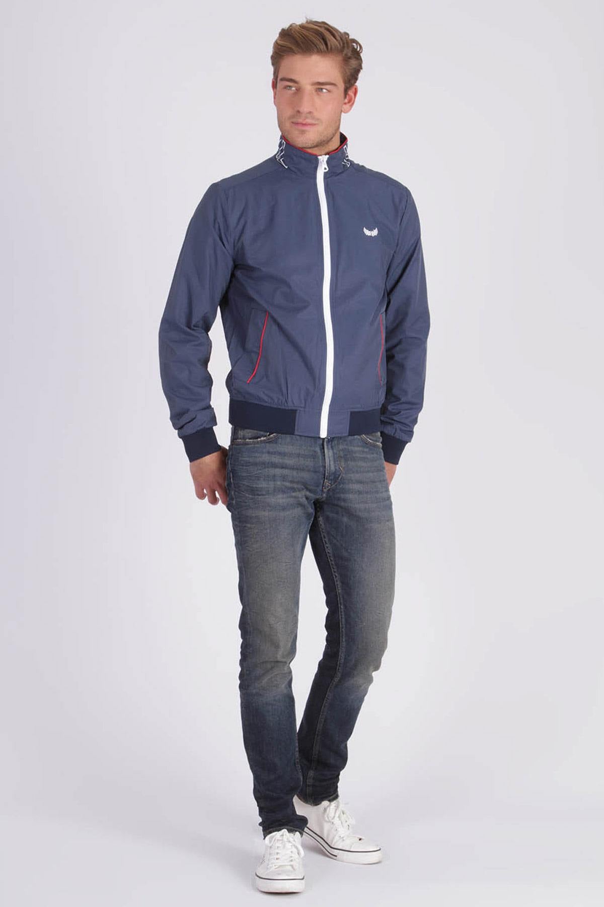 Men's navy blue sportswear jacket - Image n°2