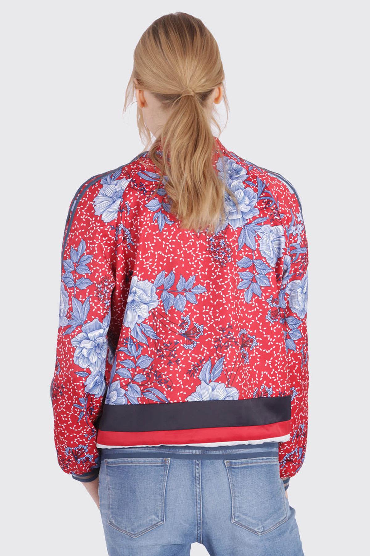 Women's red floral jacket - Image n°3