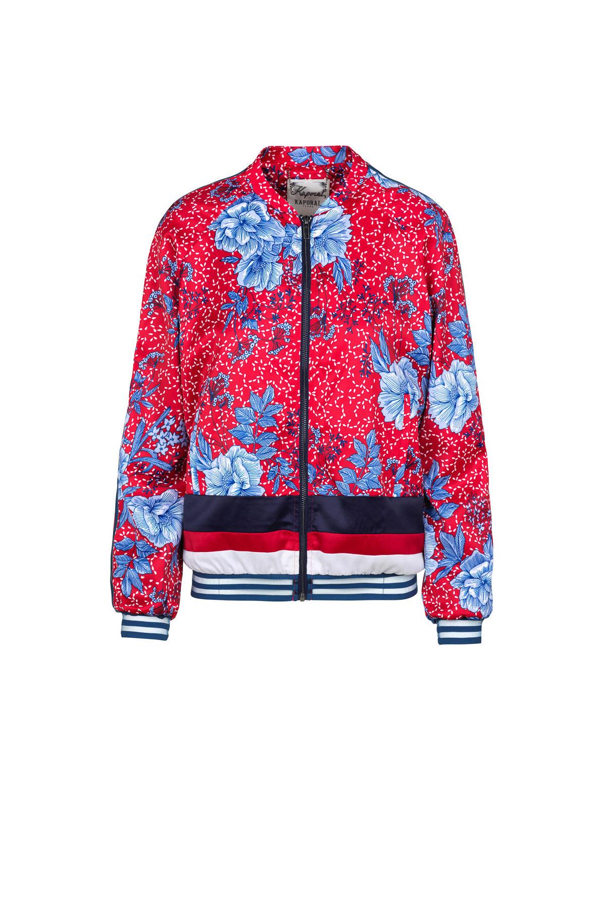 Women's red floral jacket - Image n°5