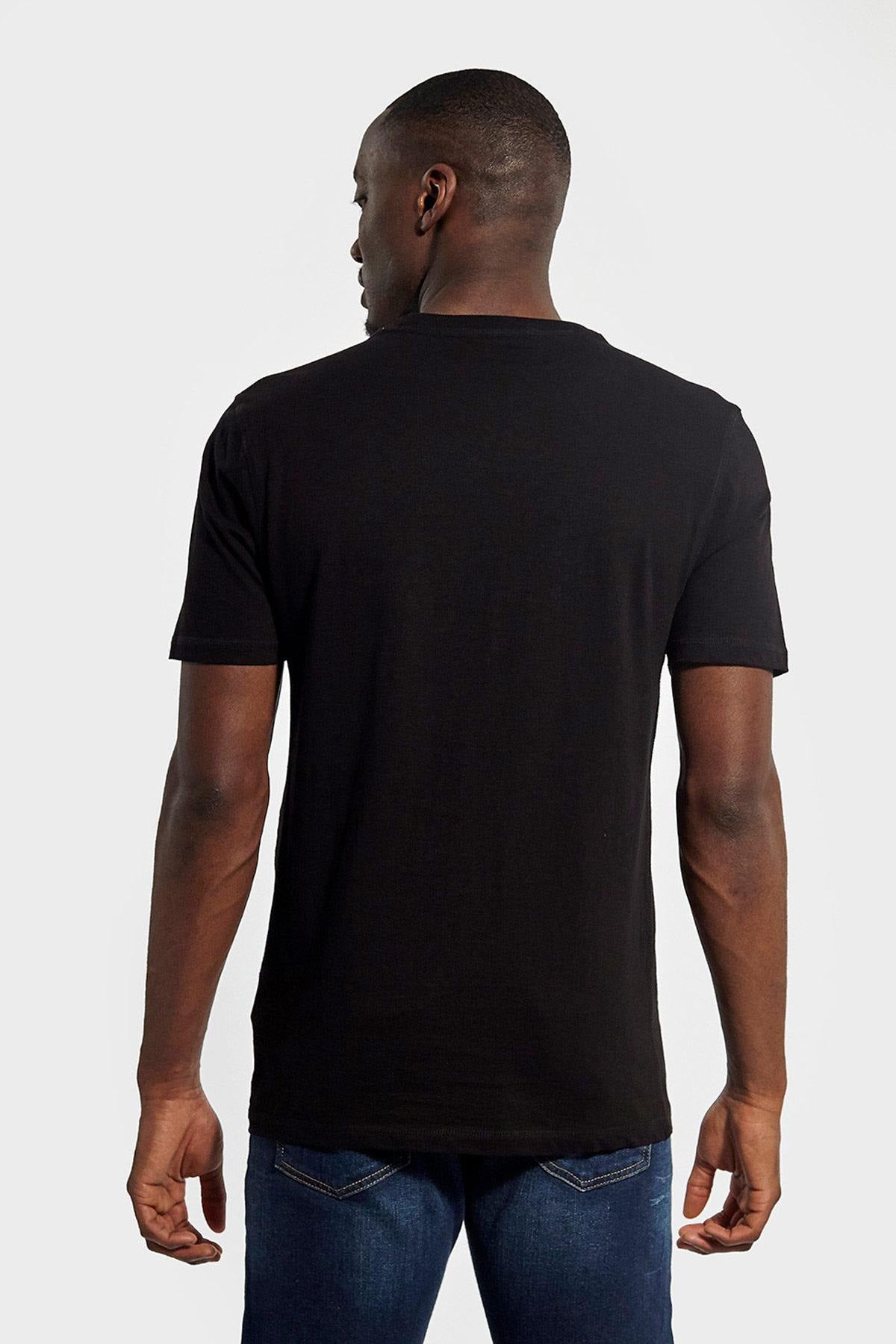 Men's black printed t-shirt - Image n°4