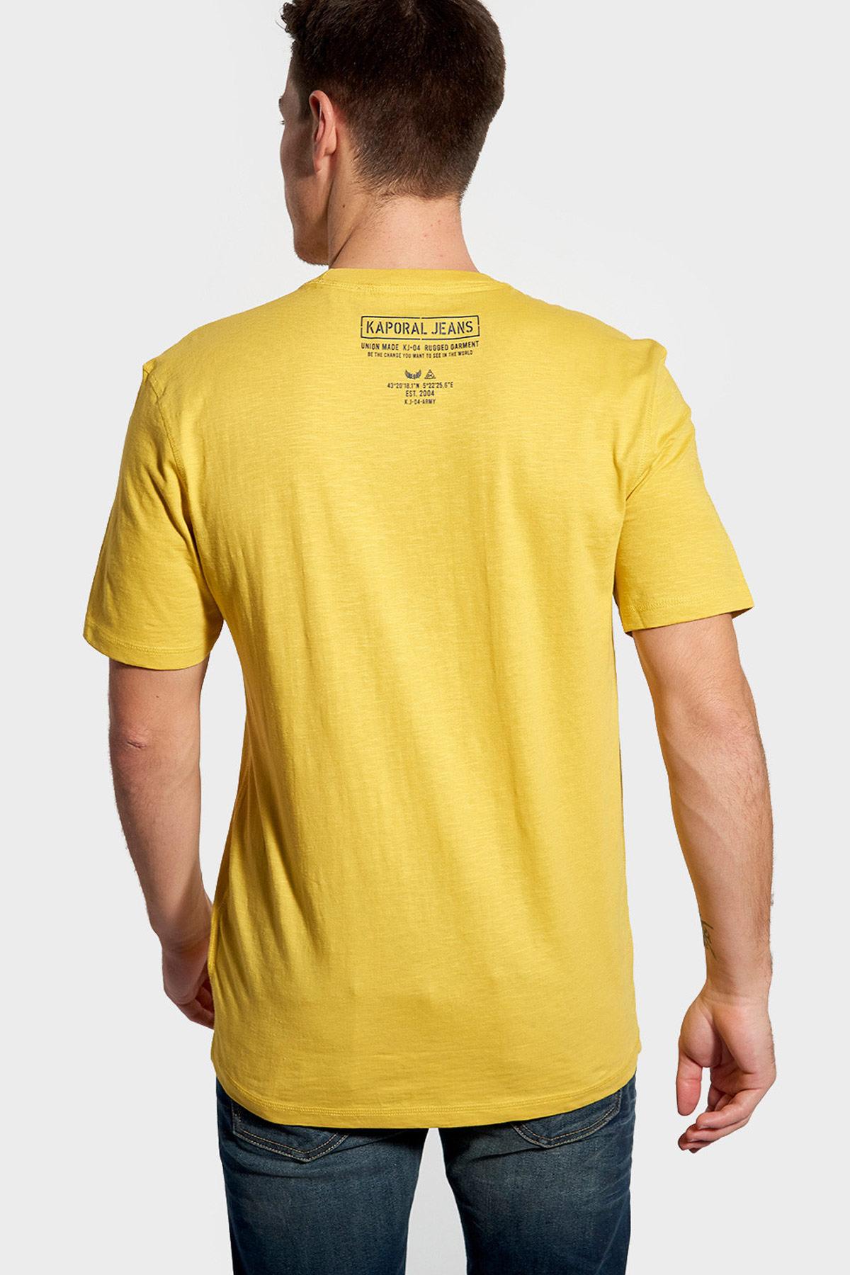 Mustard yellow printed T-shirt - Image n°3