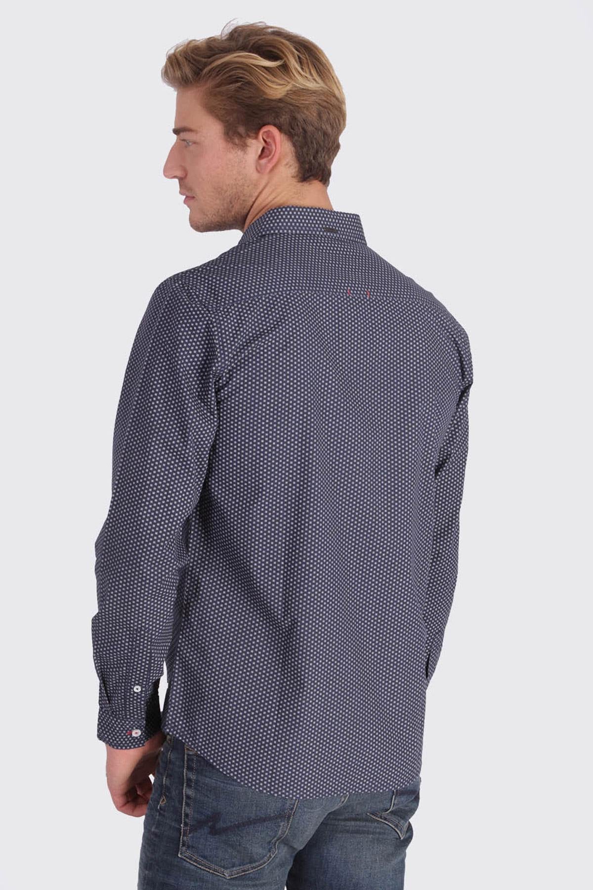 Dark blue patterned shirt - Image n°3