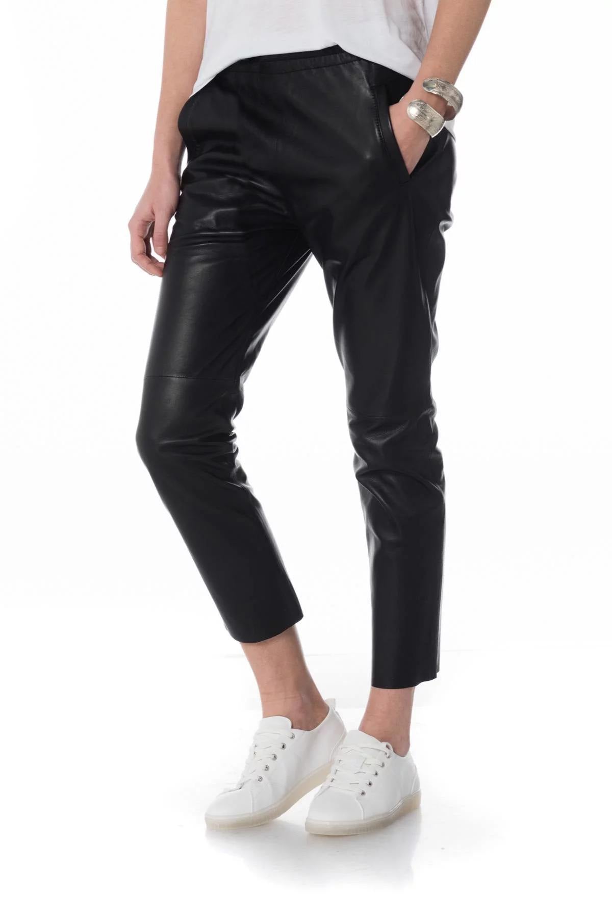 Women's sheepskin leather pants - Image n°1