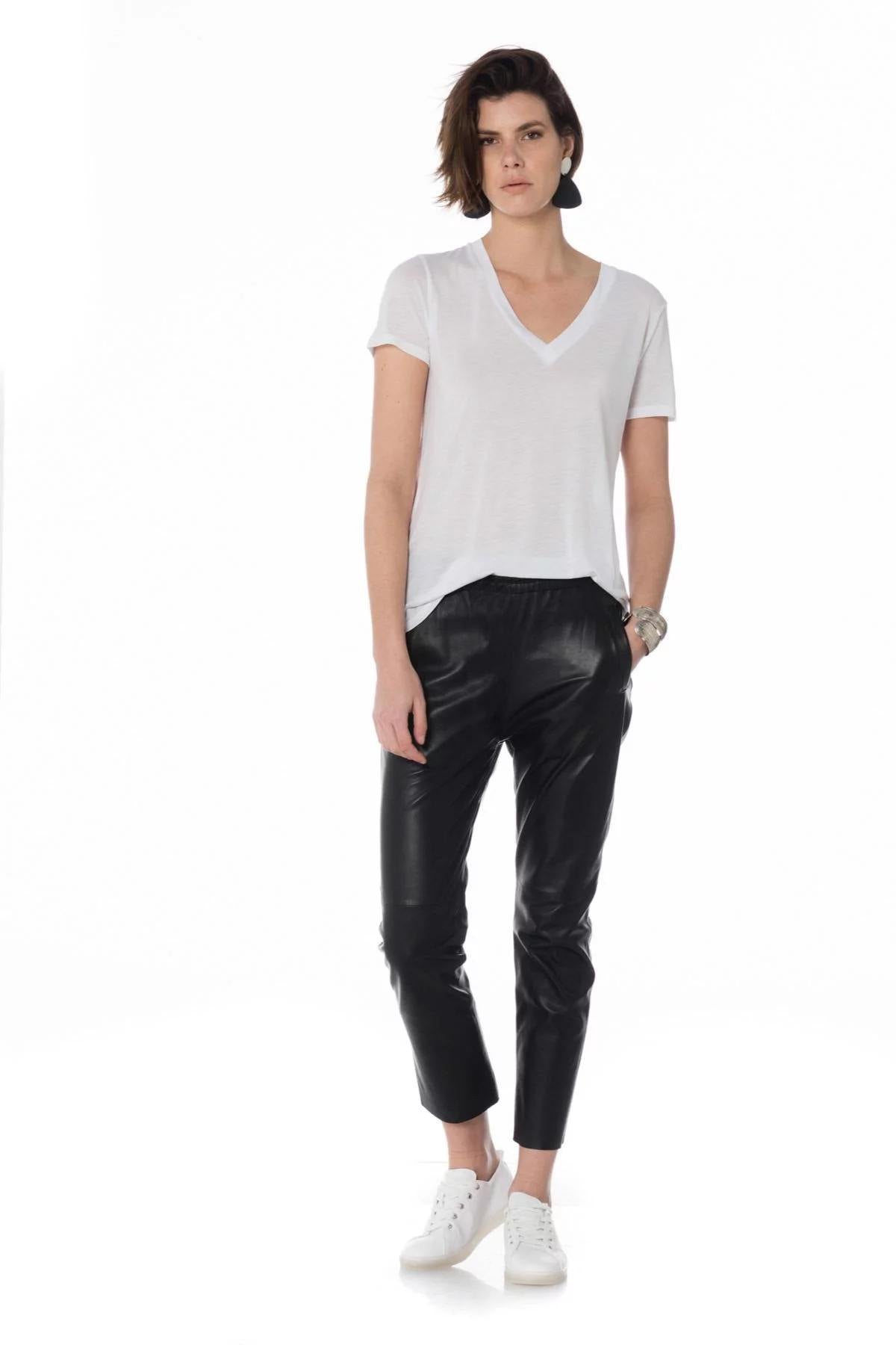 Women's sheepskin leather pants - Image n°3