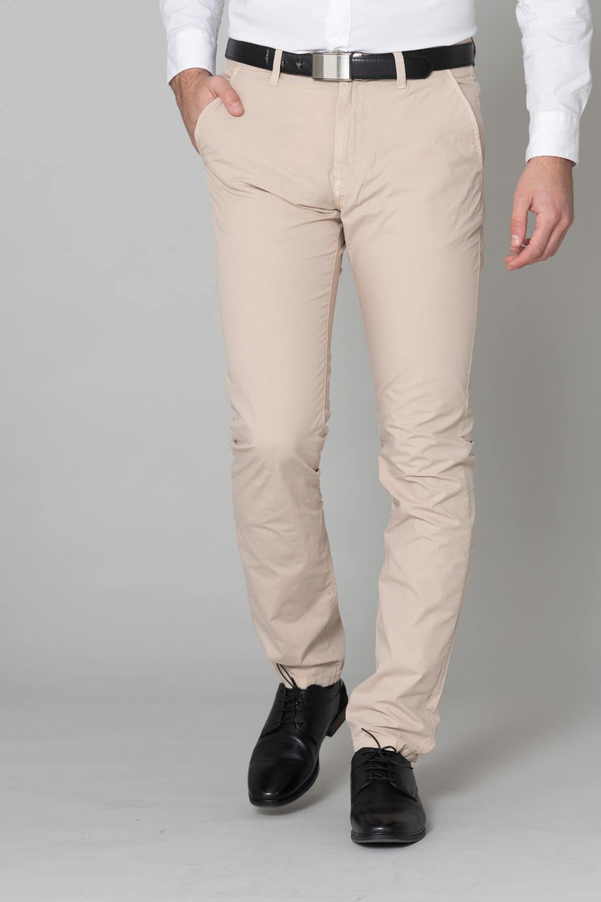 Men's ecru chino pants - Image n°1