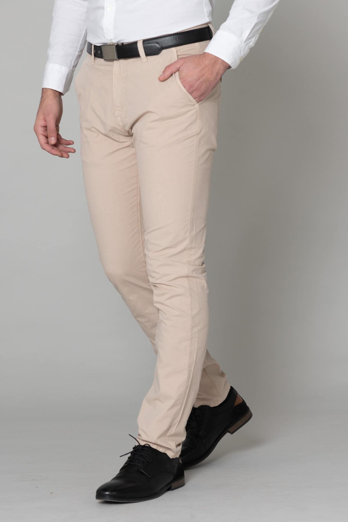 Men's ecru chino pants - Image n°3