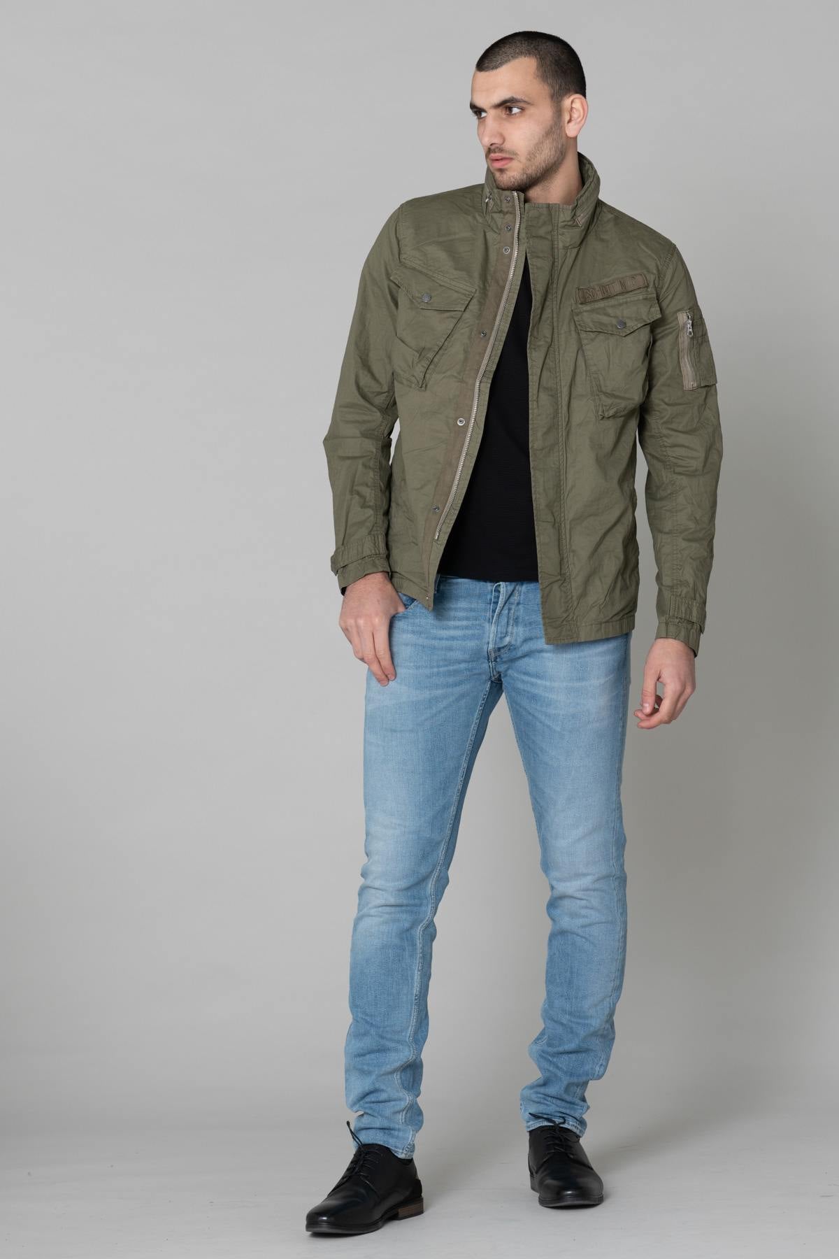 Men's khaki military jacket - Image n°2