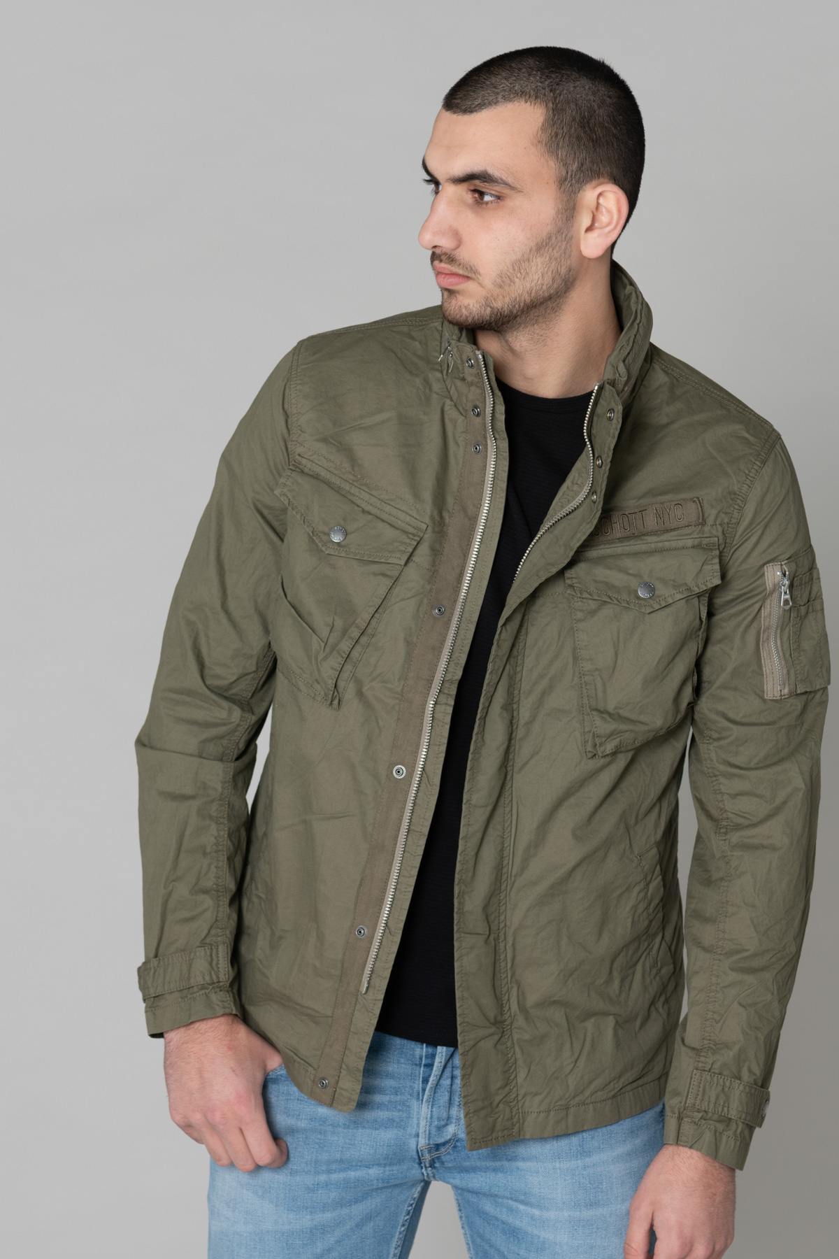 Men's khaki military jacket - Image n°1