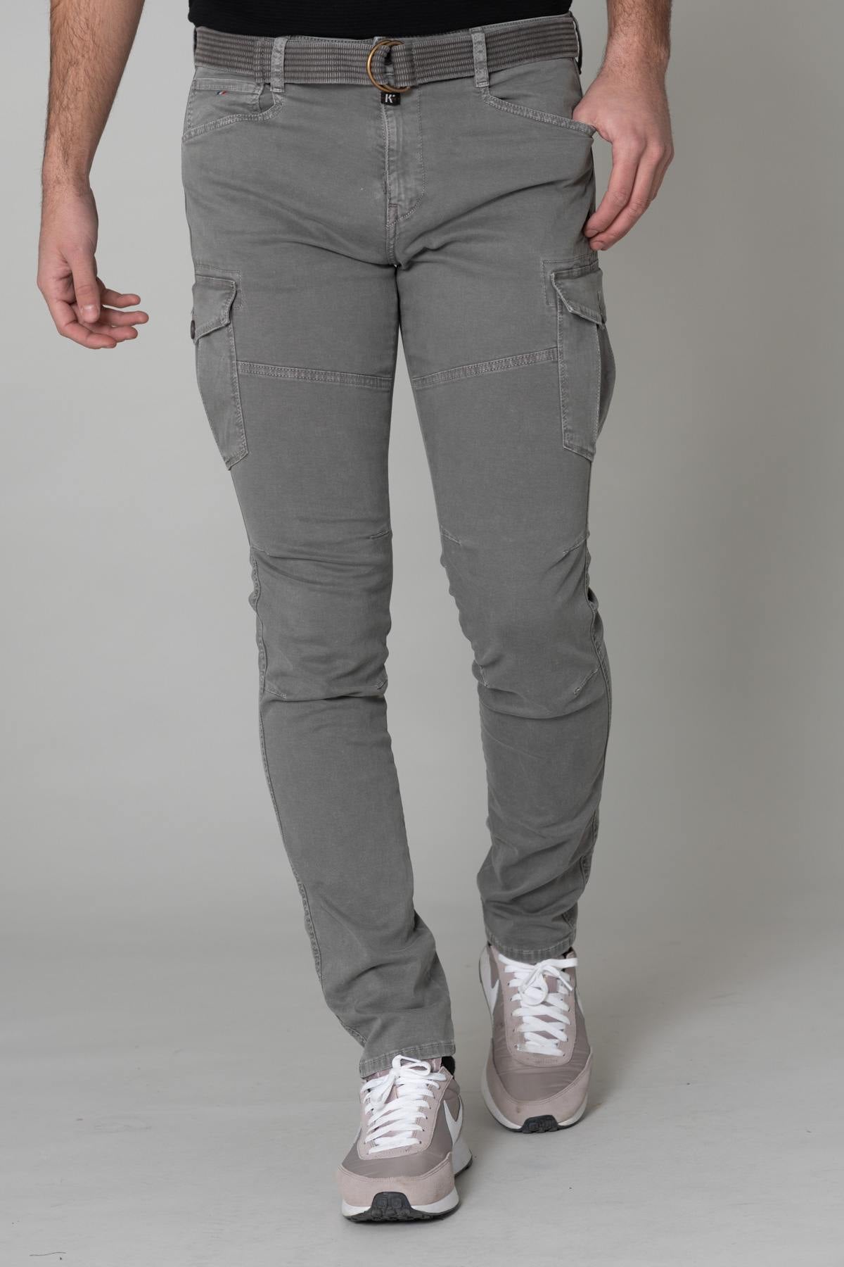 Slim fit gray battle pants - Image n°3