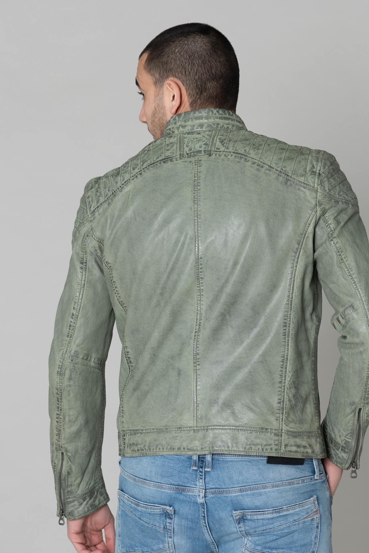 Pastel green men's leather - Image n°7