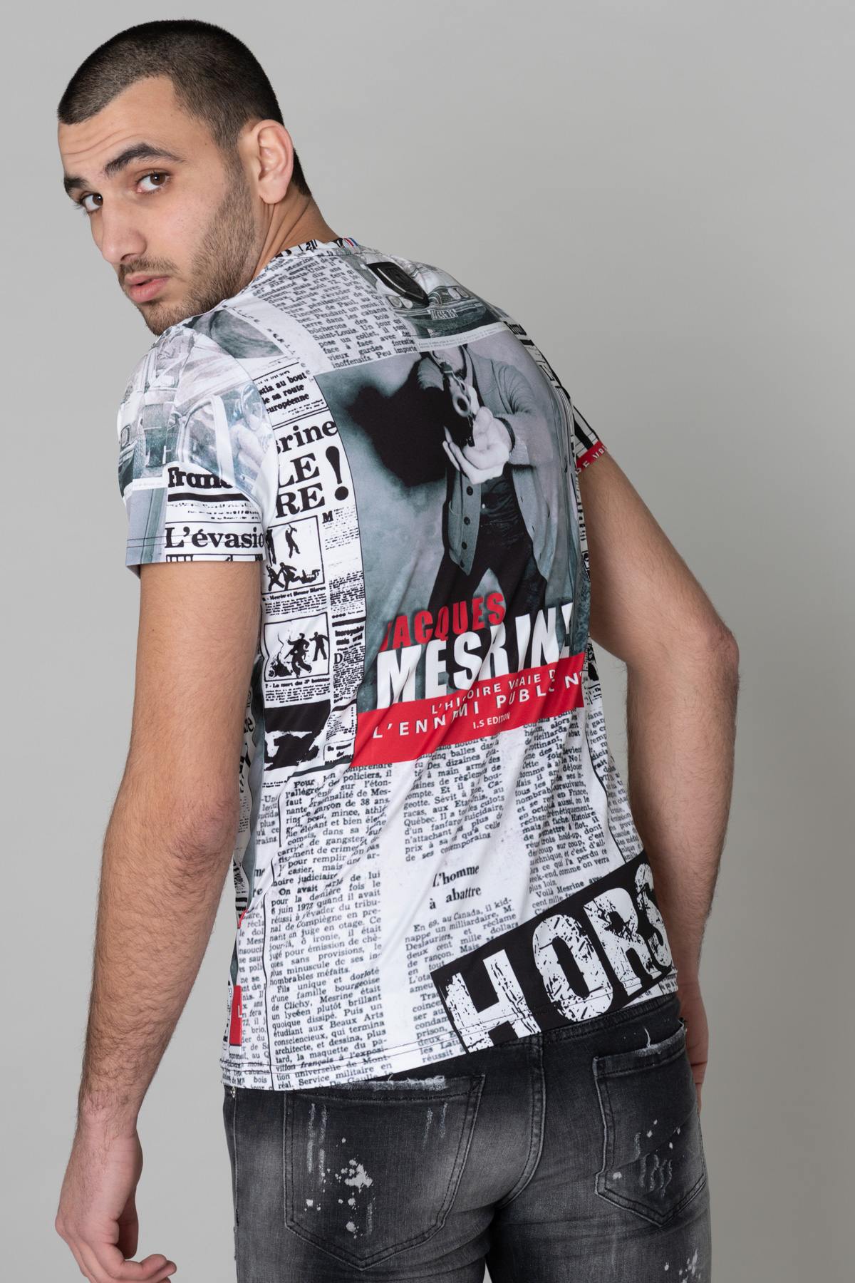 Mesrine newspaper articles printed t-shirt - Image n°4