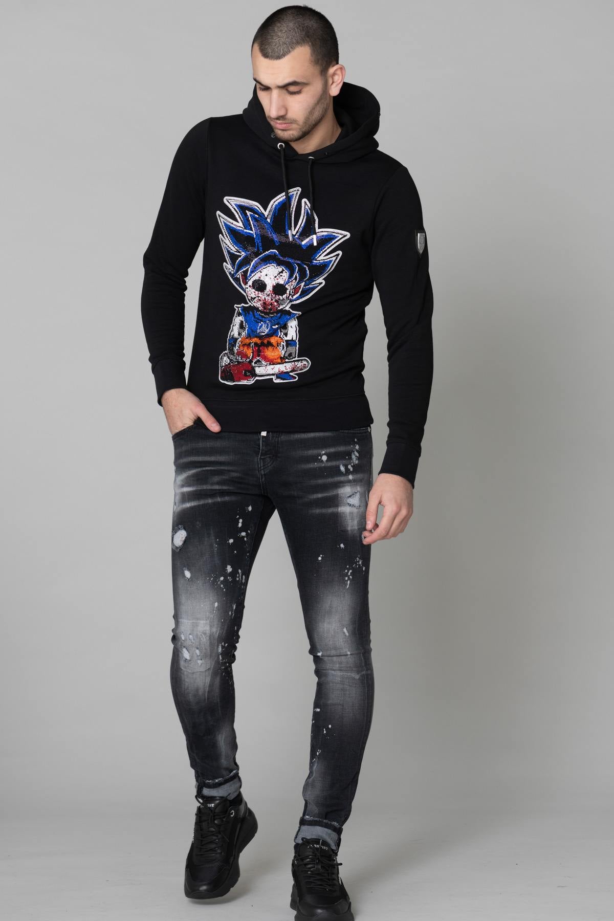 Dragon Ball Sangoku black rhinestone sweater - Image n°3