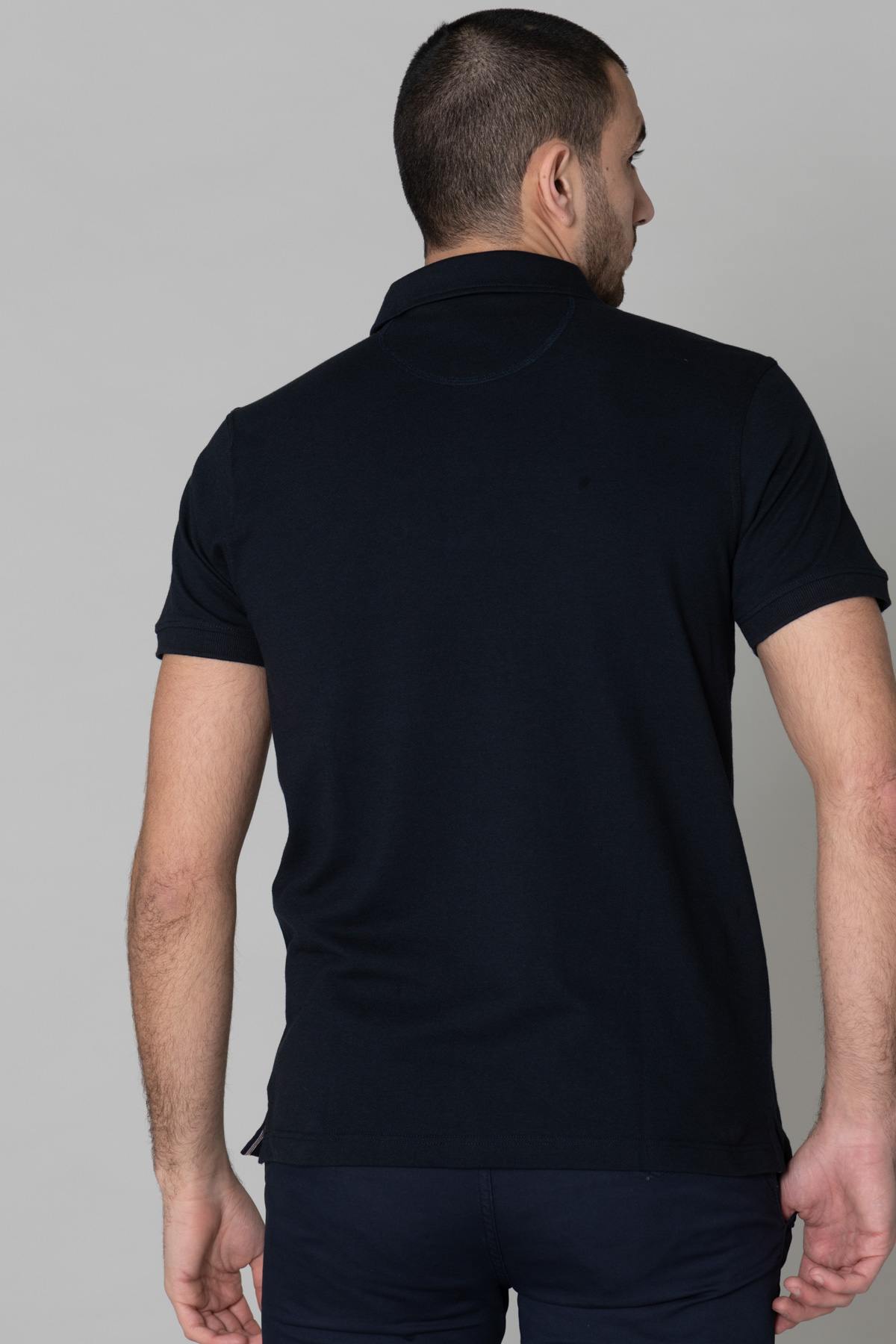 Men's navy blue polo shirt - Image n°3