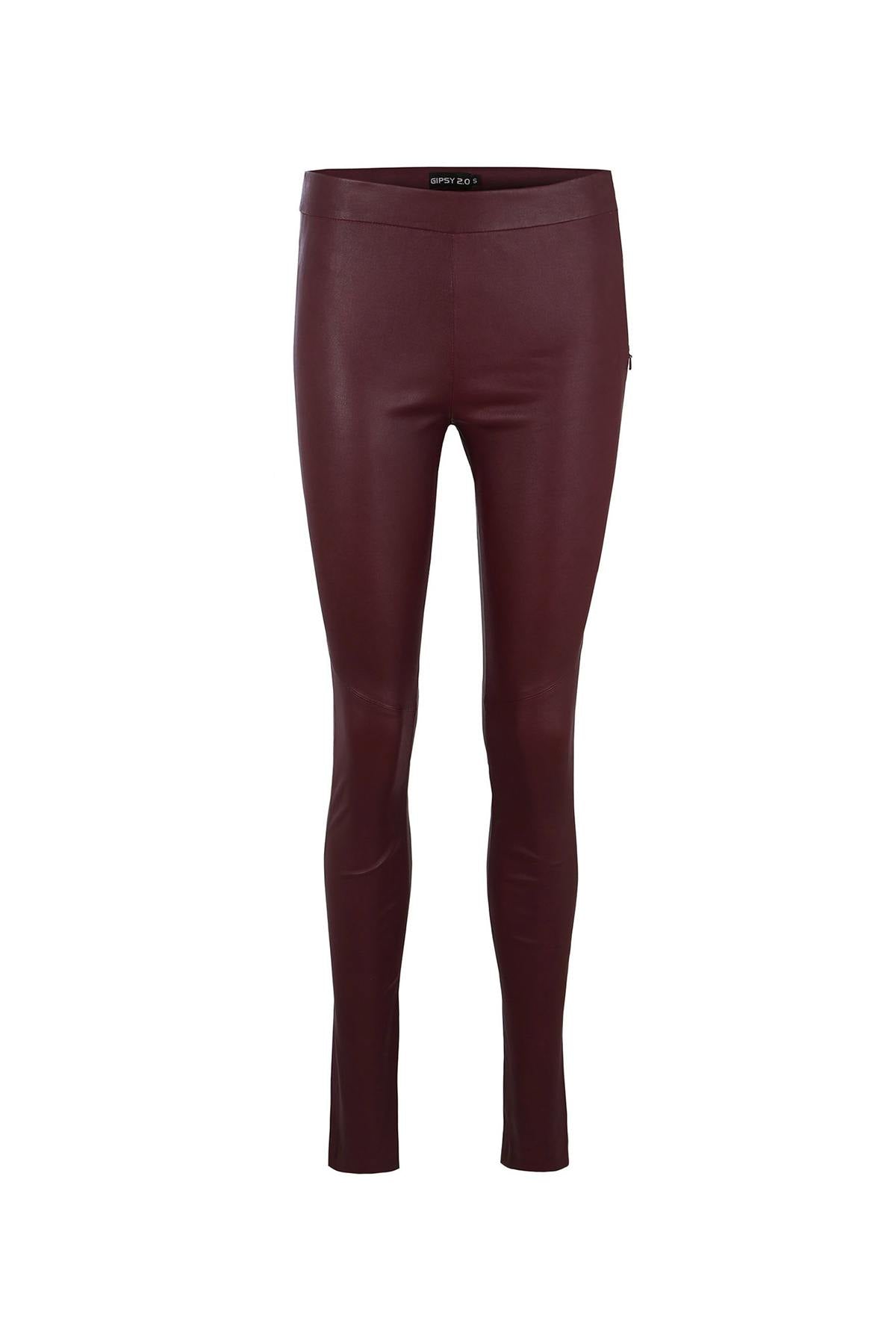 Women's red leather pants - Image n°5