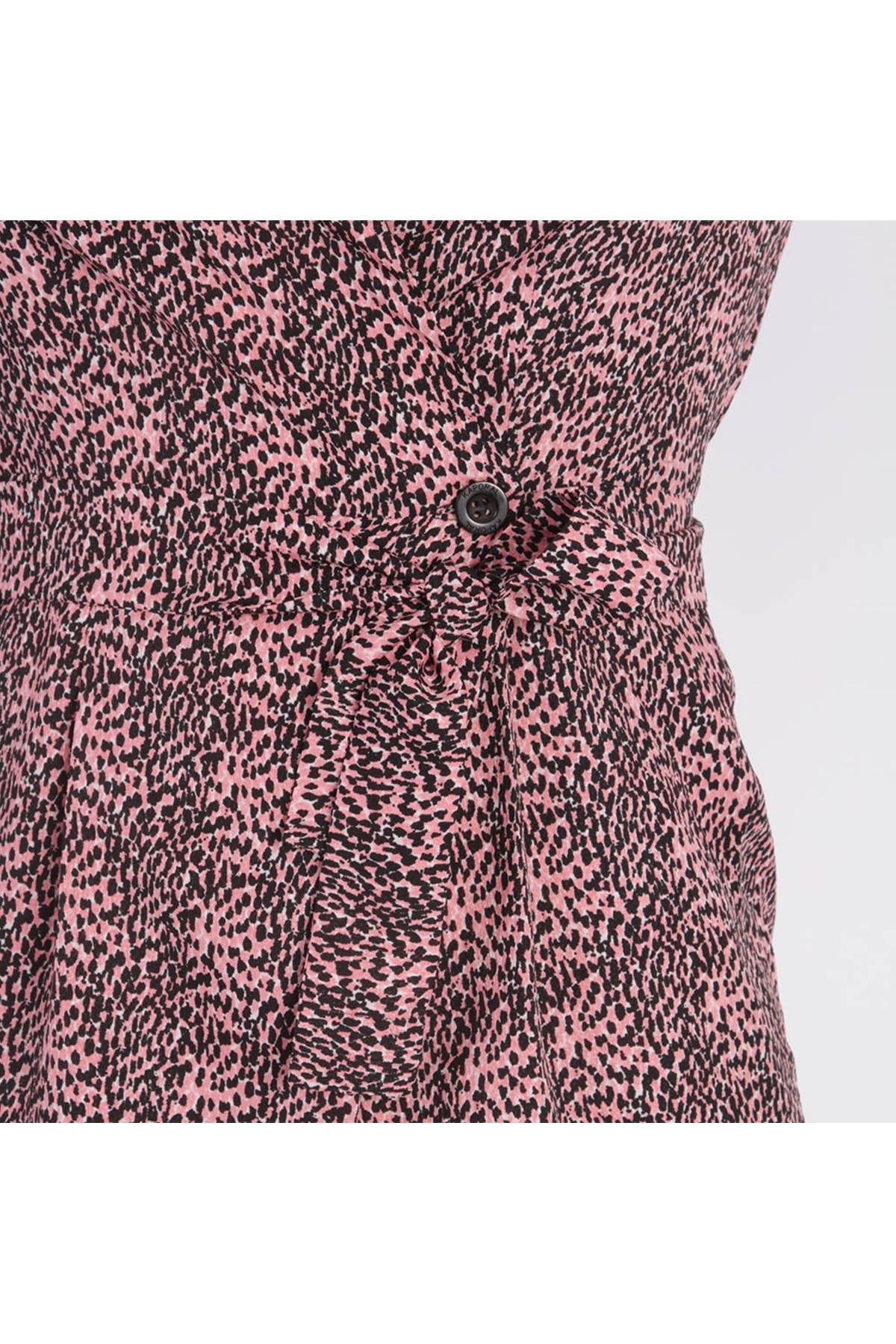 Pink leopard print playsuit - Image n°5