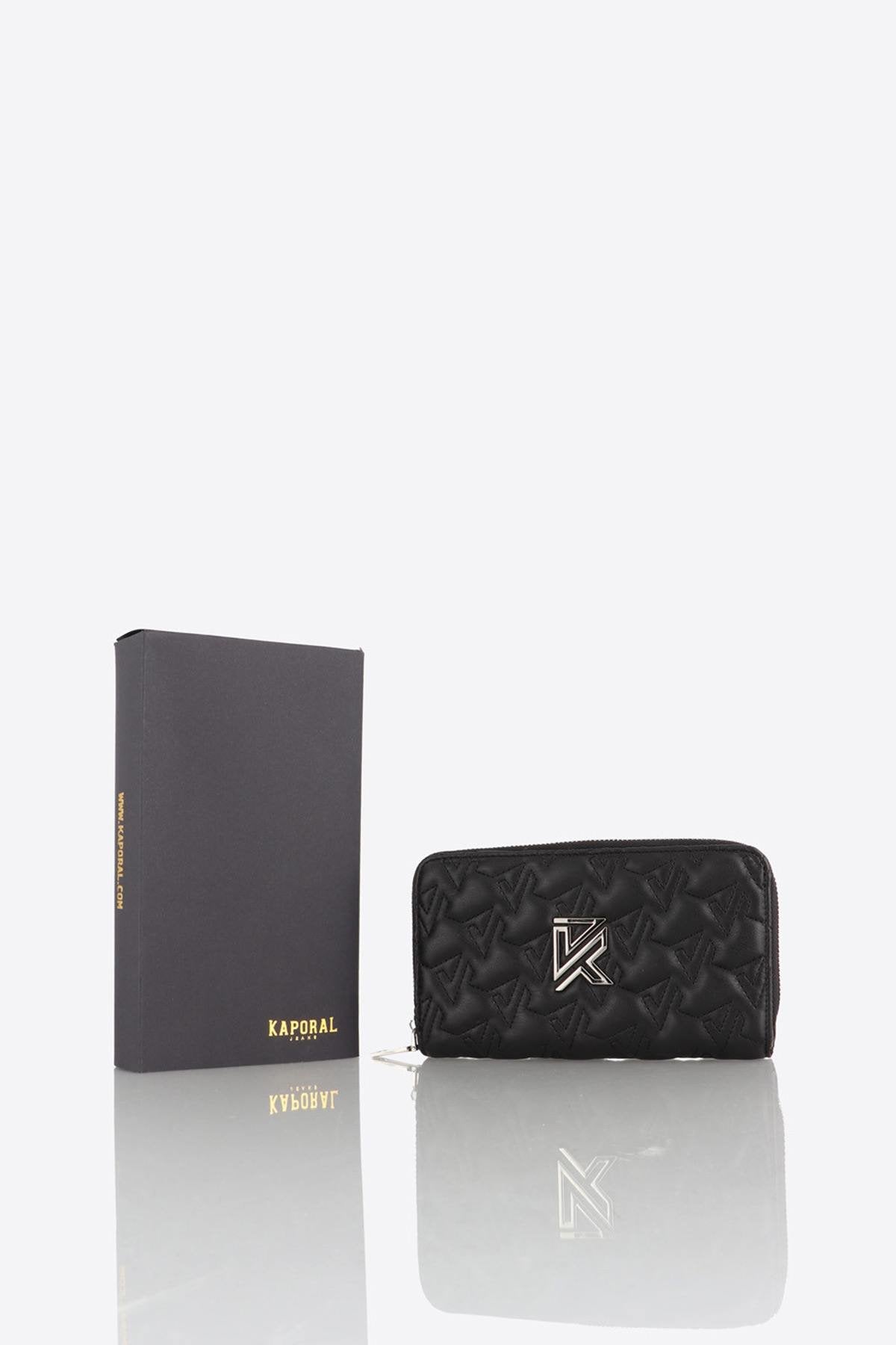 Black quilted companion wallet - Image n°1