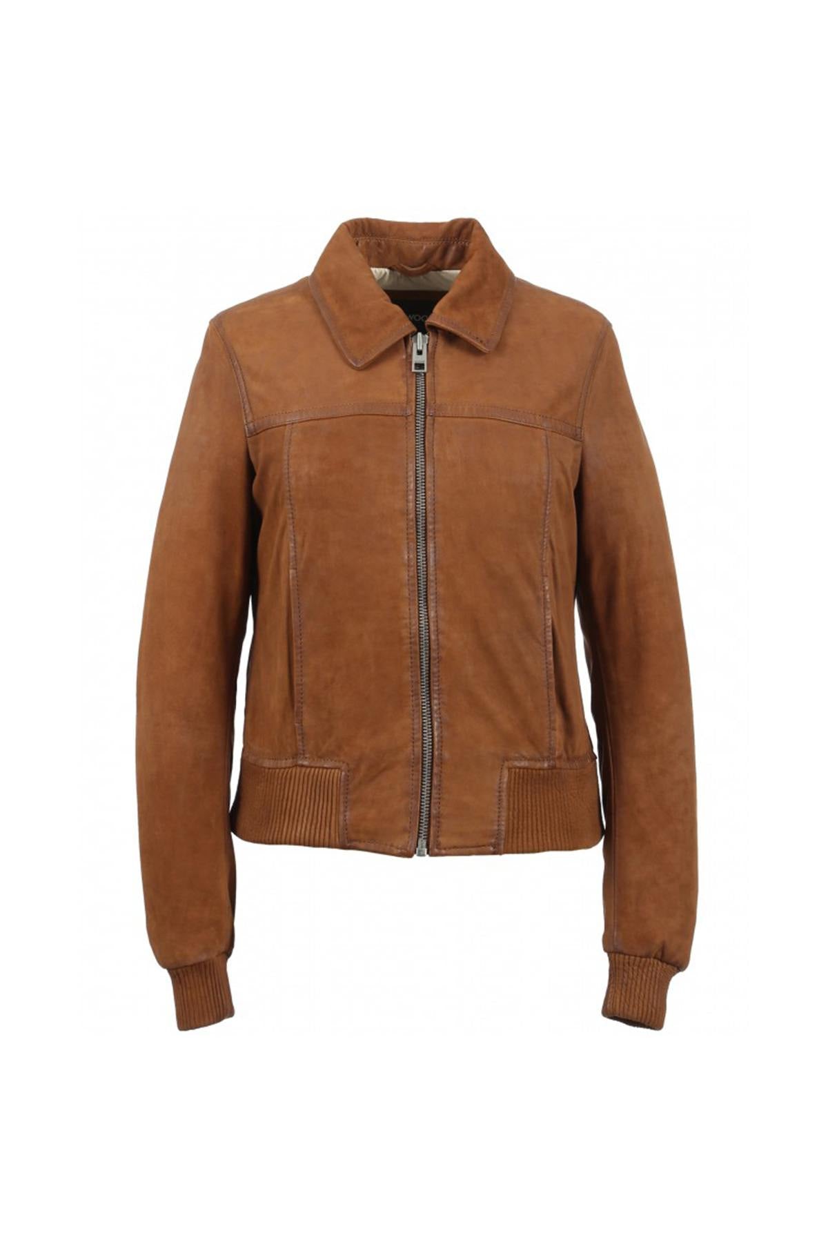 Brown nubuck leather jacket - Image n°8